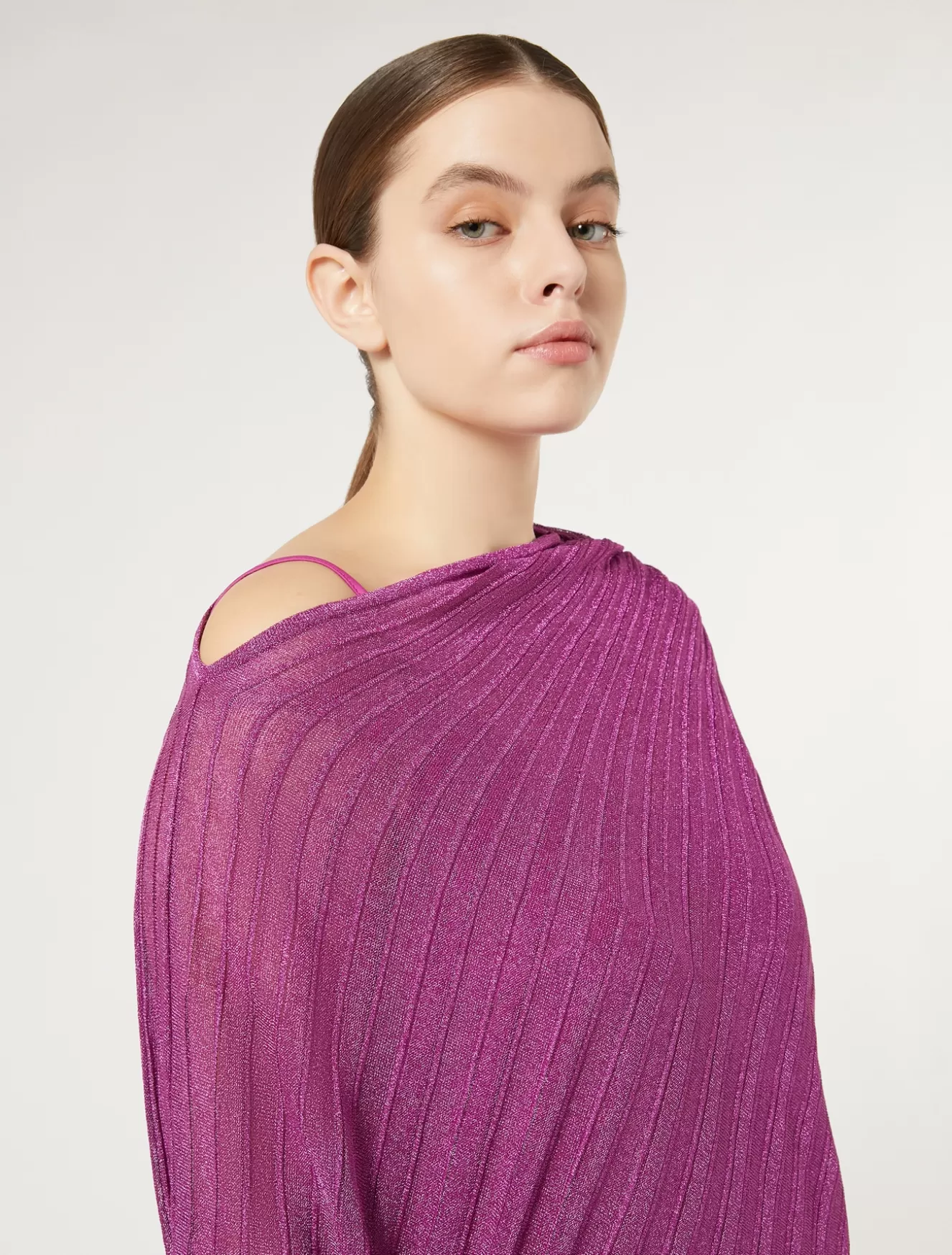 Pullover Und Strickwaren | Pullover Und Strickwaren<Marina Rinaldi Asymmetrischer Pullover im Rippenmuster ROSA