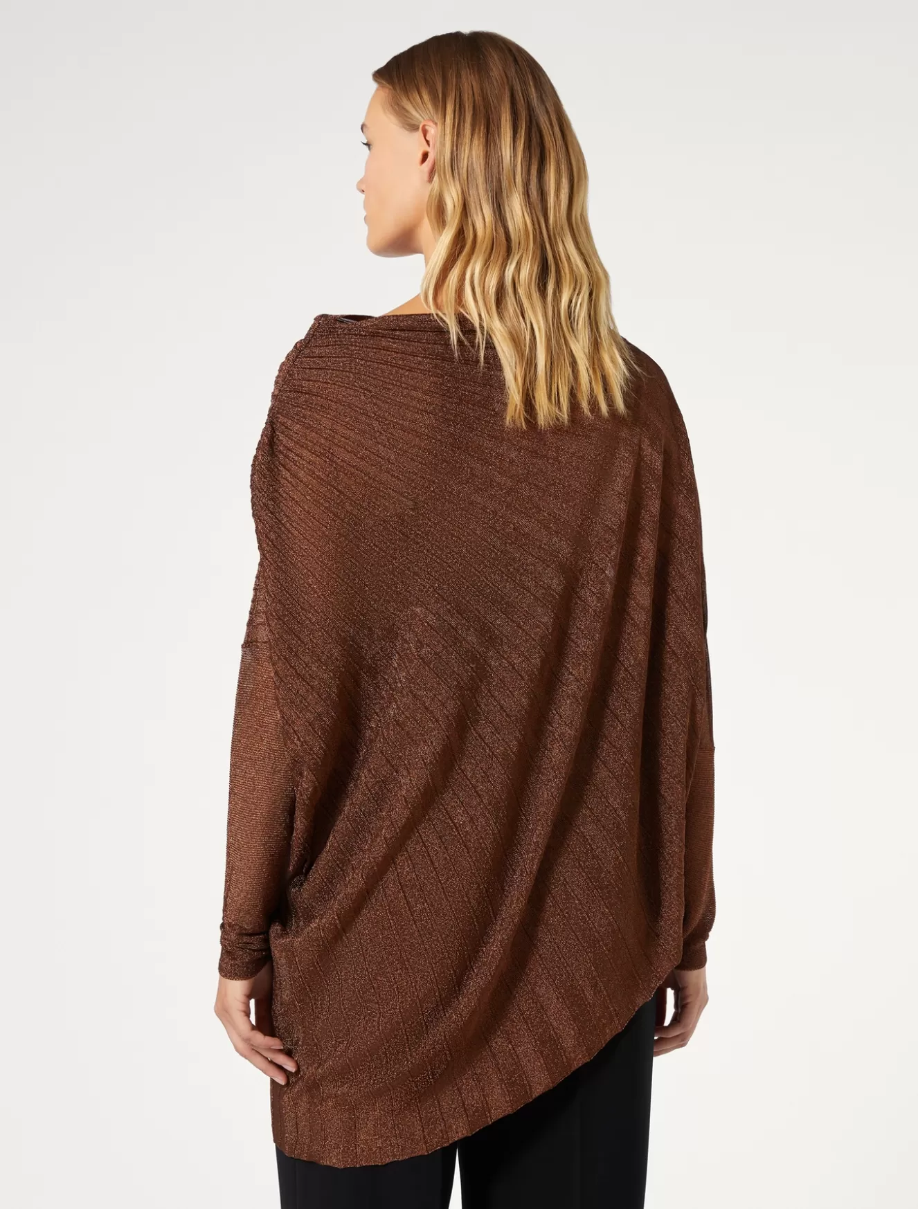 Pullover Und Strickwaren | Pullover Und Strickwaren<Marina Rinaldi Asymmetrischer Pullover im Rippenmuster CARAMEL