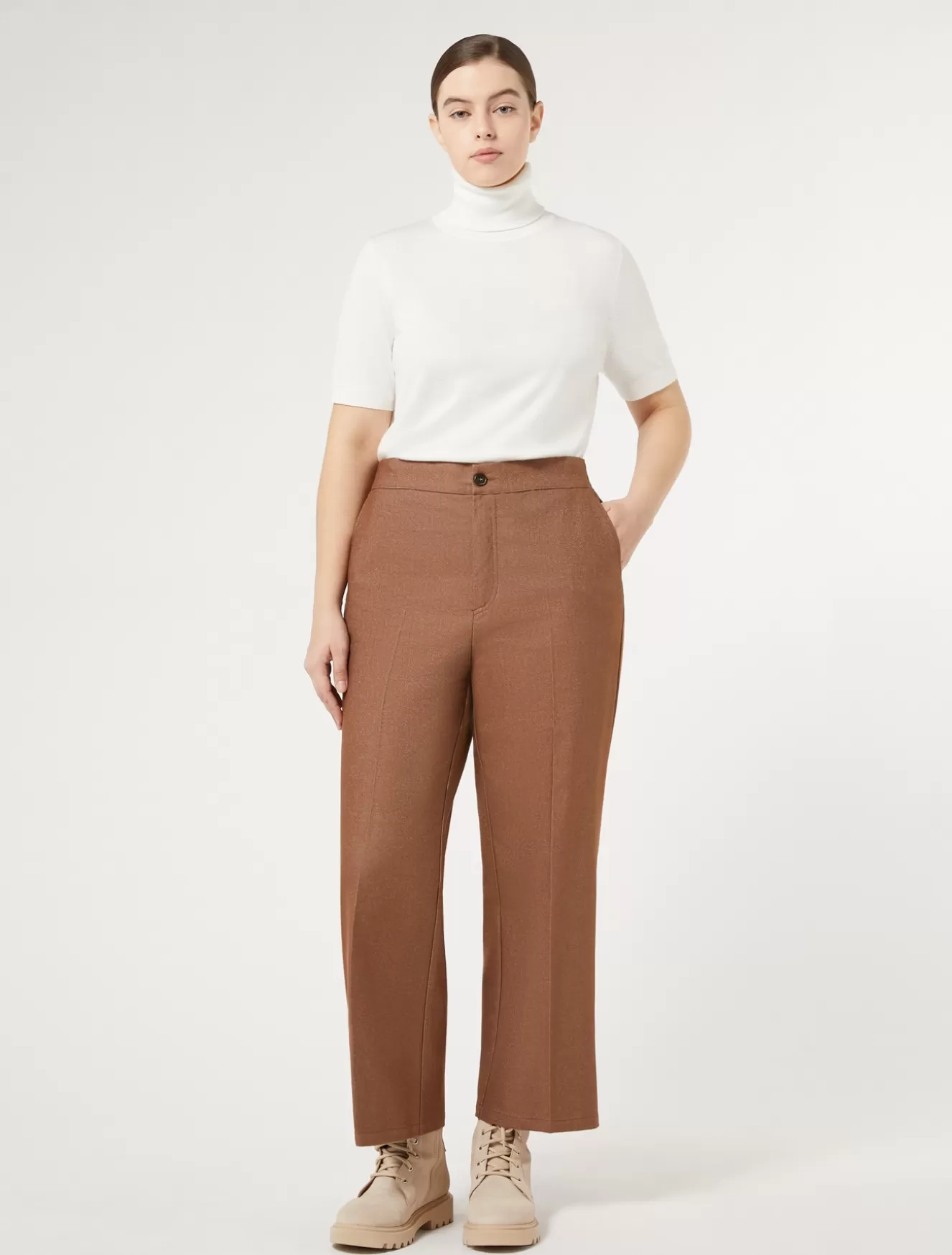 Hosen & Jeans | Hosen & Jeans<Marina Rinaldi Baumwollhose in Denim-Optik BRONZE