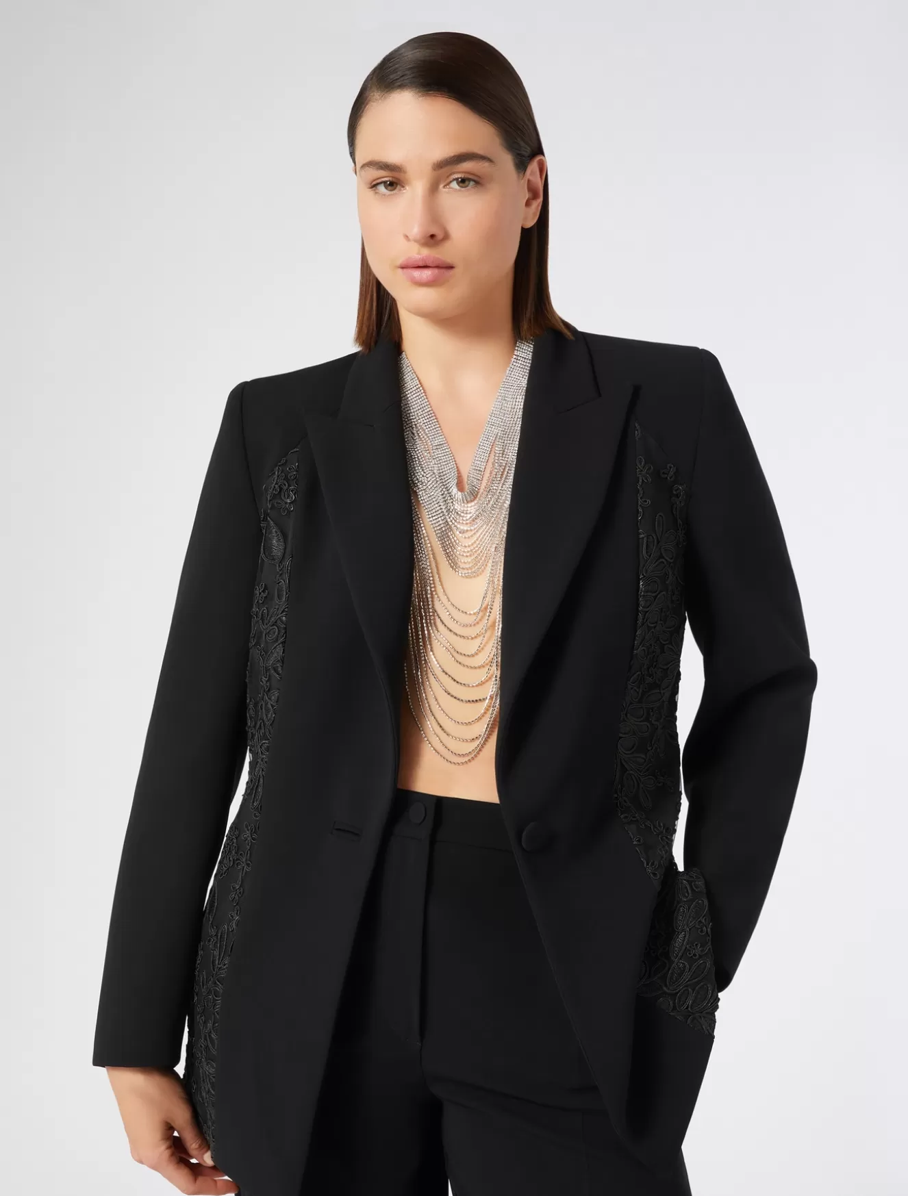 Jacken | Jacken & Blazer<Marina Rinaldi Blazer aus Cady und Tüll SCHWARZ