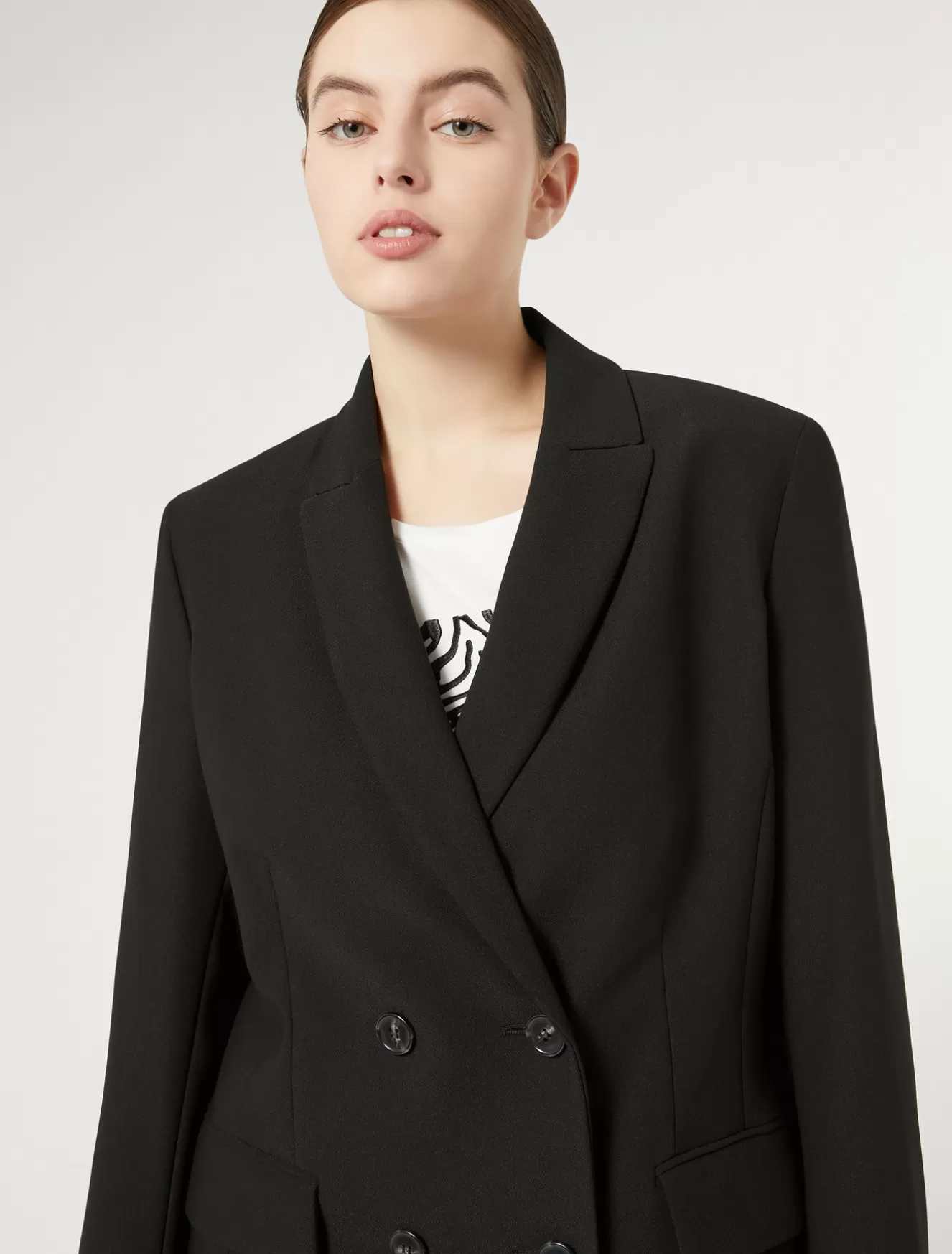 Jacken & Blazer | Jacken & Blazer<Marina Rinaldi Blazer aus Crêpe-Envers-Satin SCHWARZ