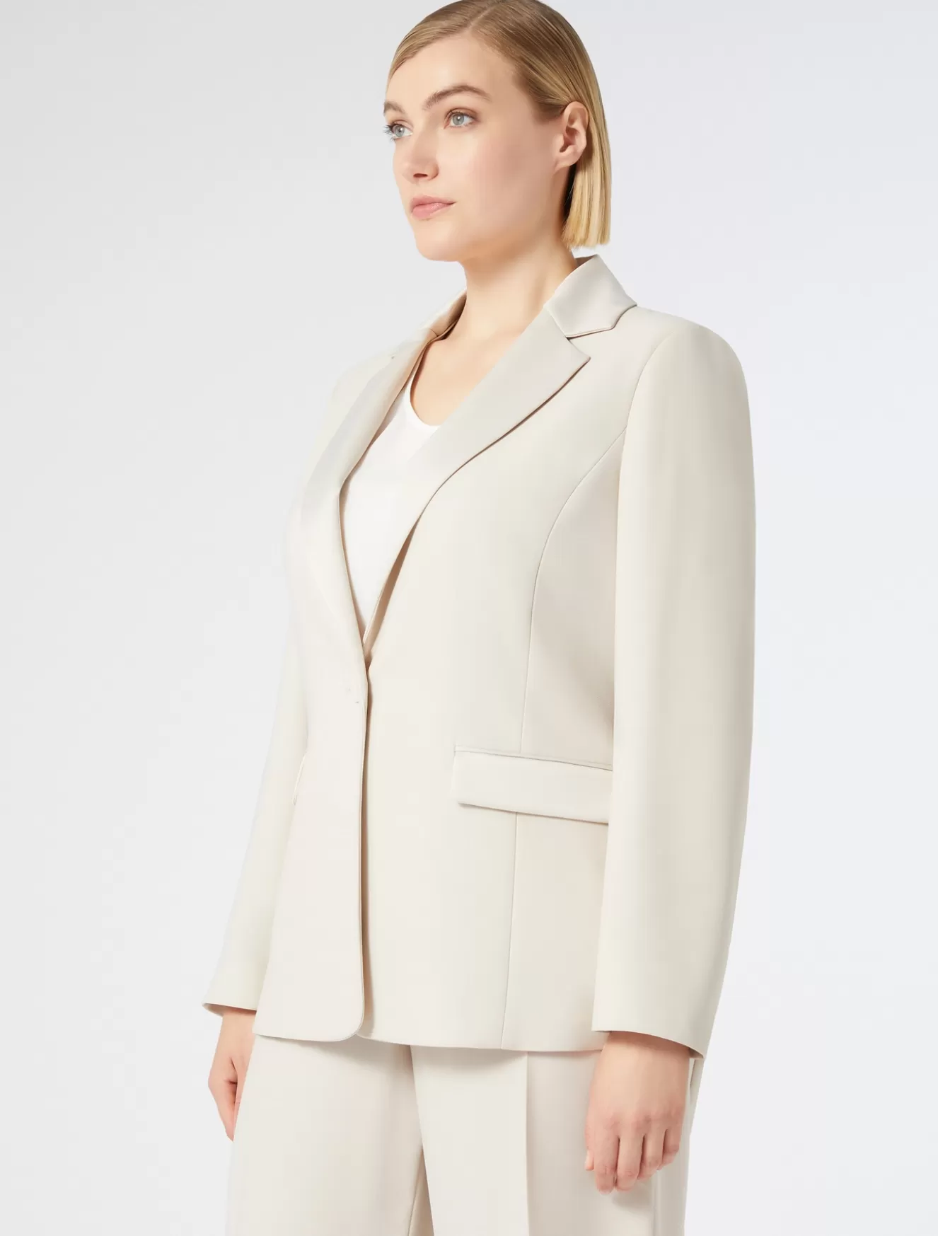 Jacken | Jacken & Blazer<Marina Rinaldi Blazer aus Envers-Satin-Krepp BEIGE