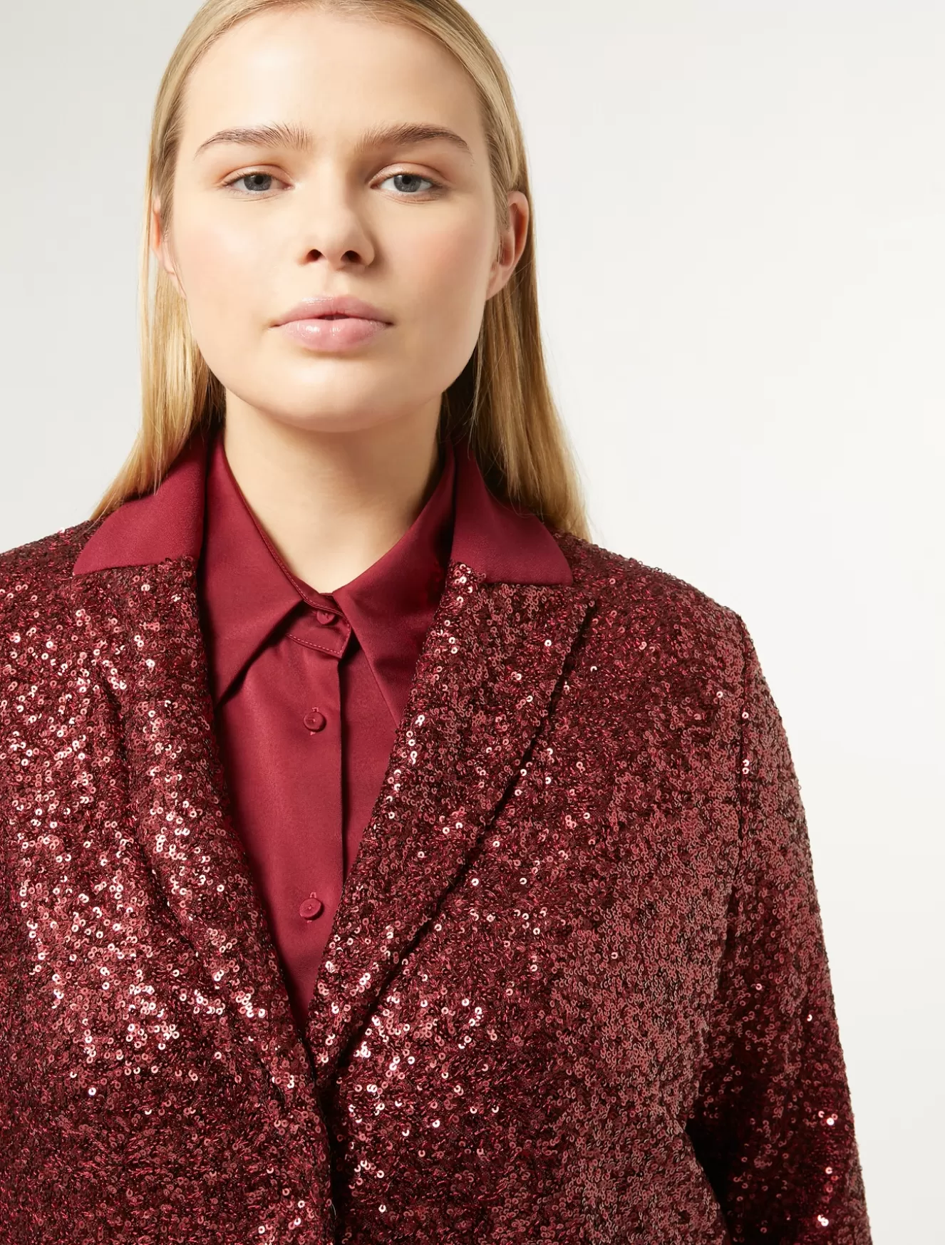 Jacken & Blazer | Jacken & Blazer<Marina Rinaldi Blazer aus Funktionsgewebe mit Pailletten RUBIN