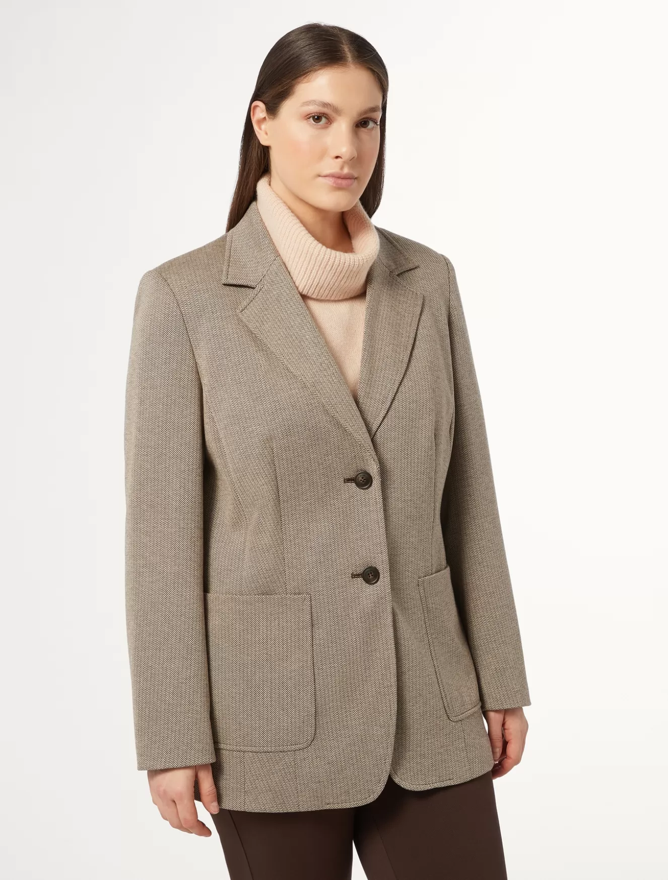 Jacken & Blazer | Jacken & Blazer<Marina Rinaldi Blazer aus Jacquard-Gewebe DUNKELBRAUN