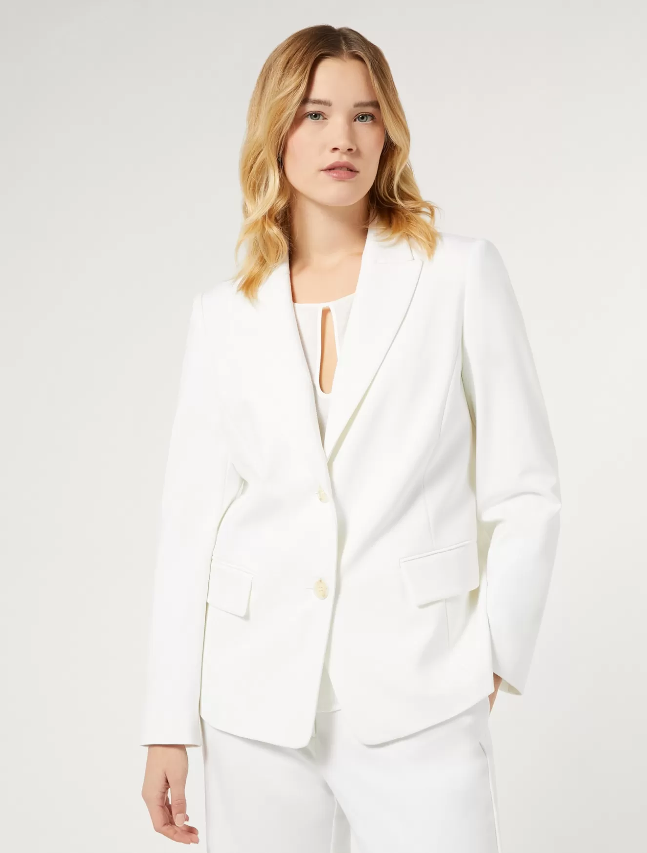 Jacken & Blazer | Jacken & Blazer<Marina Rinaldi Blazer aus Punto Milano Jersey WEISS