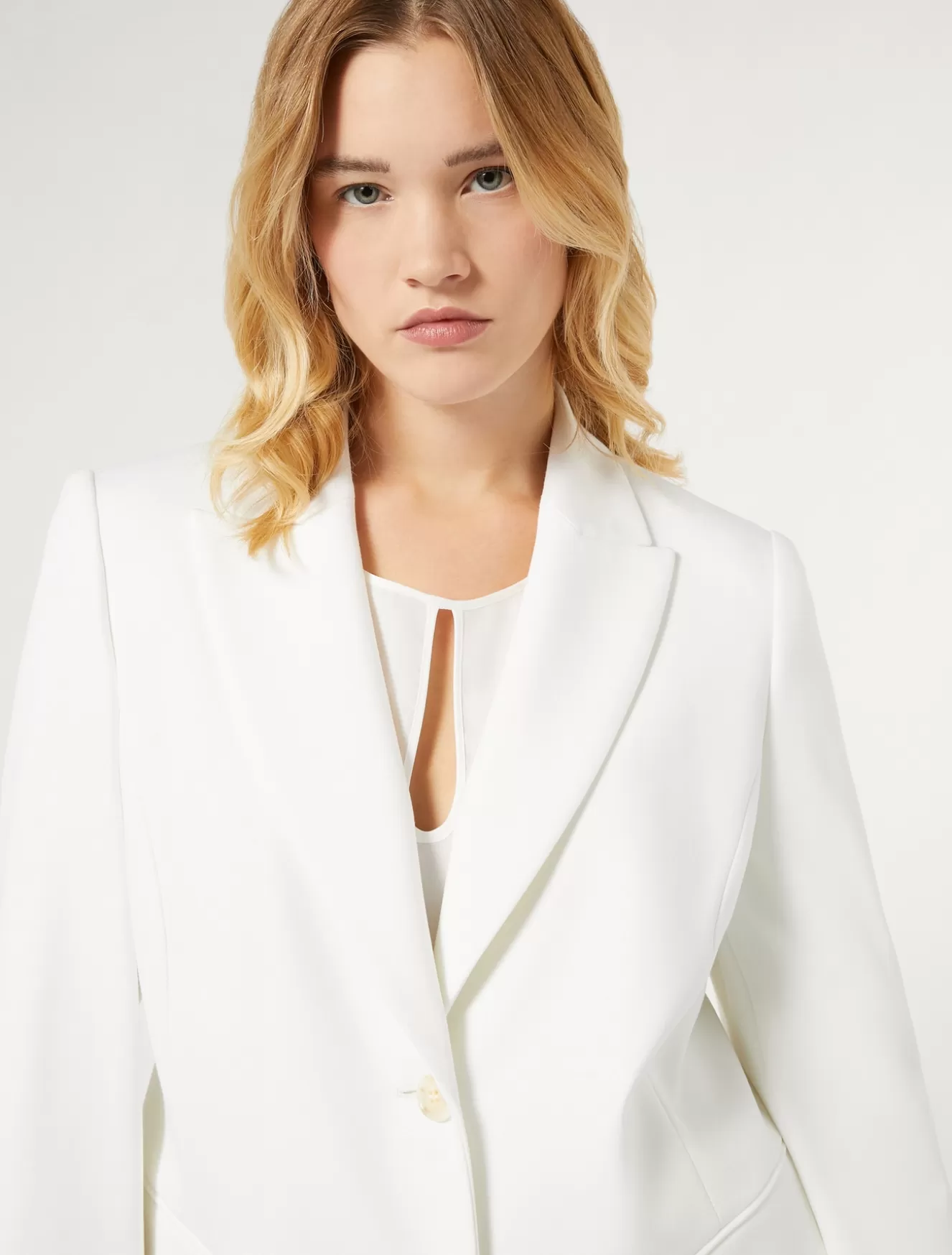 Jacken & Blazer | Jacken & Blazer<Marina Rinaldi Blazer aus Punto Milano Jersey WEISS