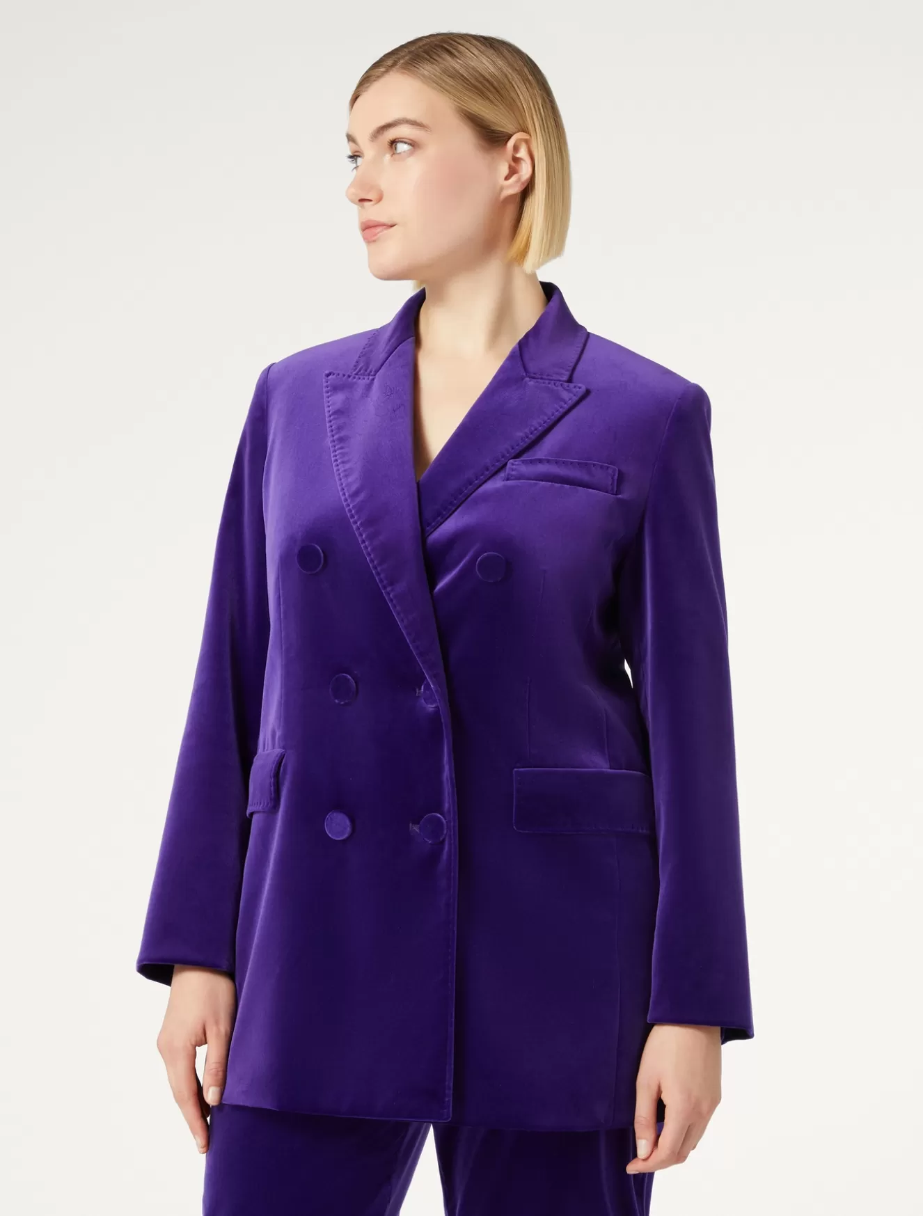 Jacken & Blazer | Jacken & Blazer<Marina Rinaldi Blazer aus Samt VIOLETT