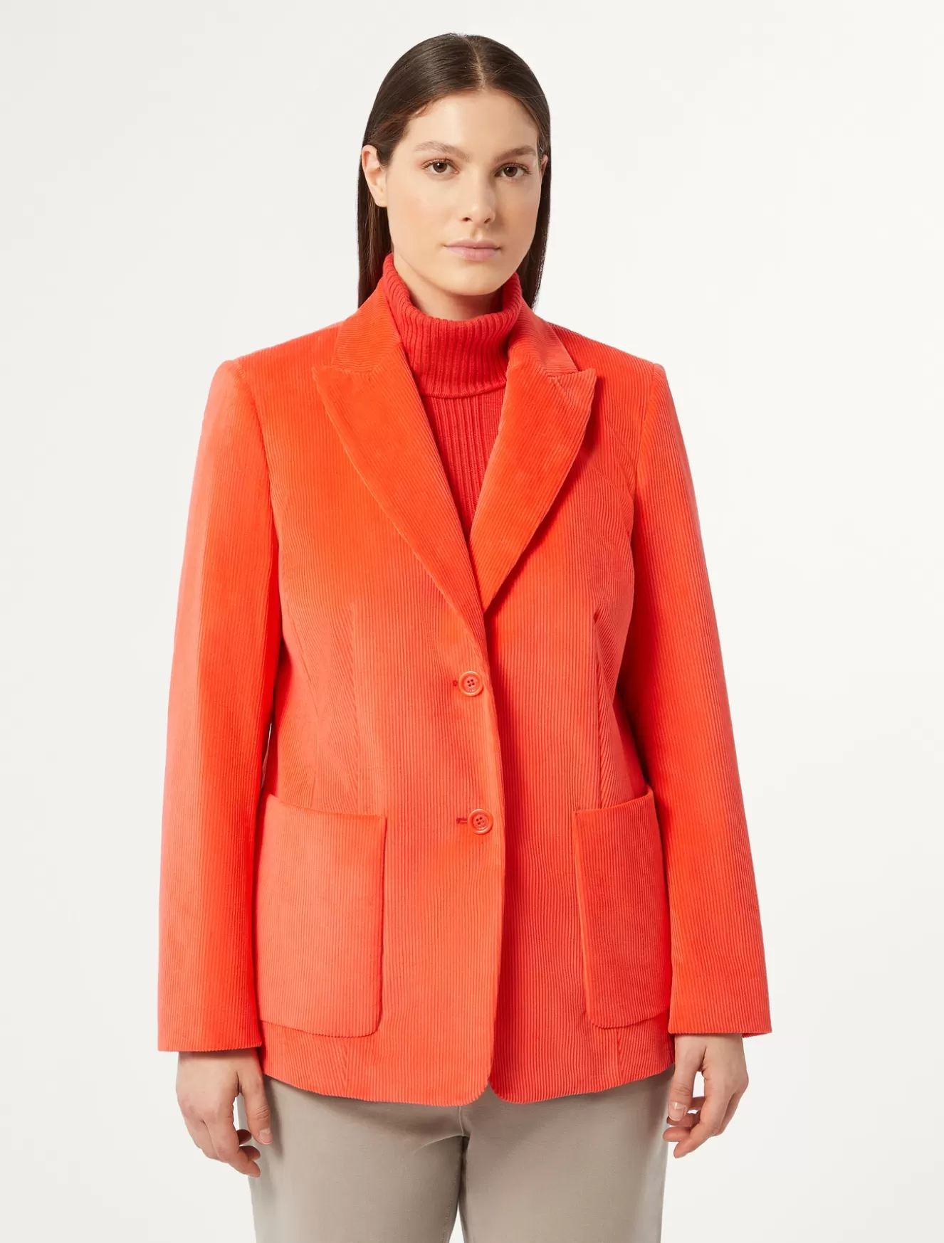 Jacken & Blazer | Jacken & Blazer<Marina Rinaldi Blazer aus Samt KORALLE