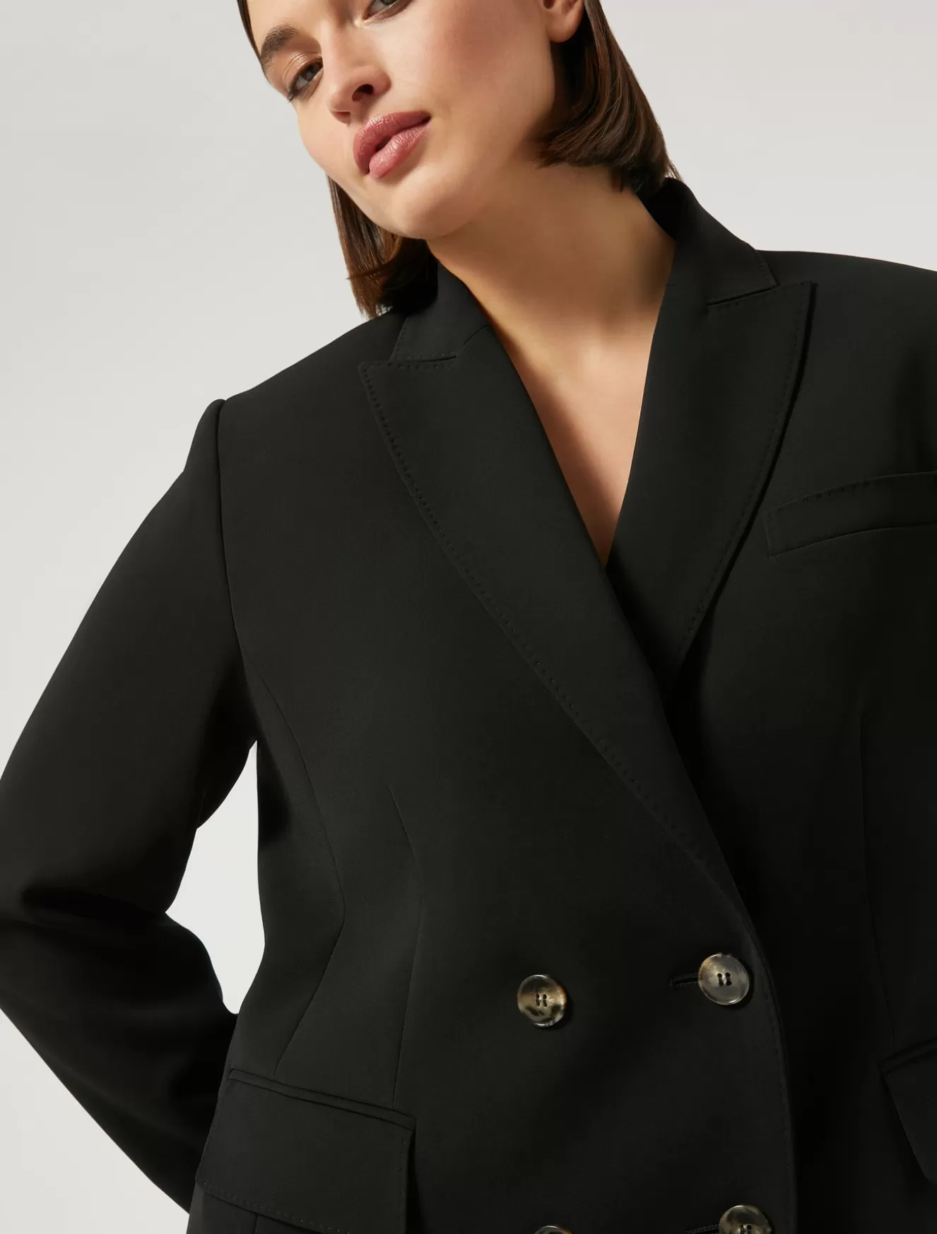 Jacken & Blazer | Jacken & Blazer<Marina Rinaldi Blazer aus Triacetat-Cady SCHWARZ