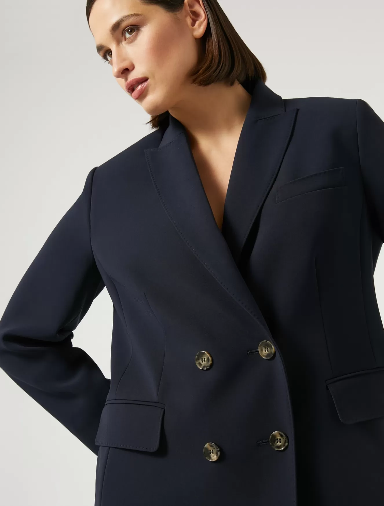 Jacken & Blazer | Jacken & Blazer<Marina Rinaldi Blazer aus Triacetat-Cady NACHTBLAU