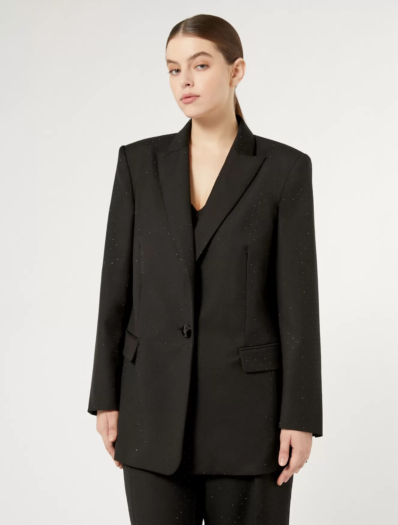 Jacken | Jacken & Blazer<Marina Rinaldi Blazer aus Twill mit Strass SCHWARZ