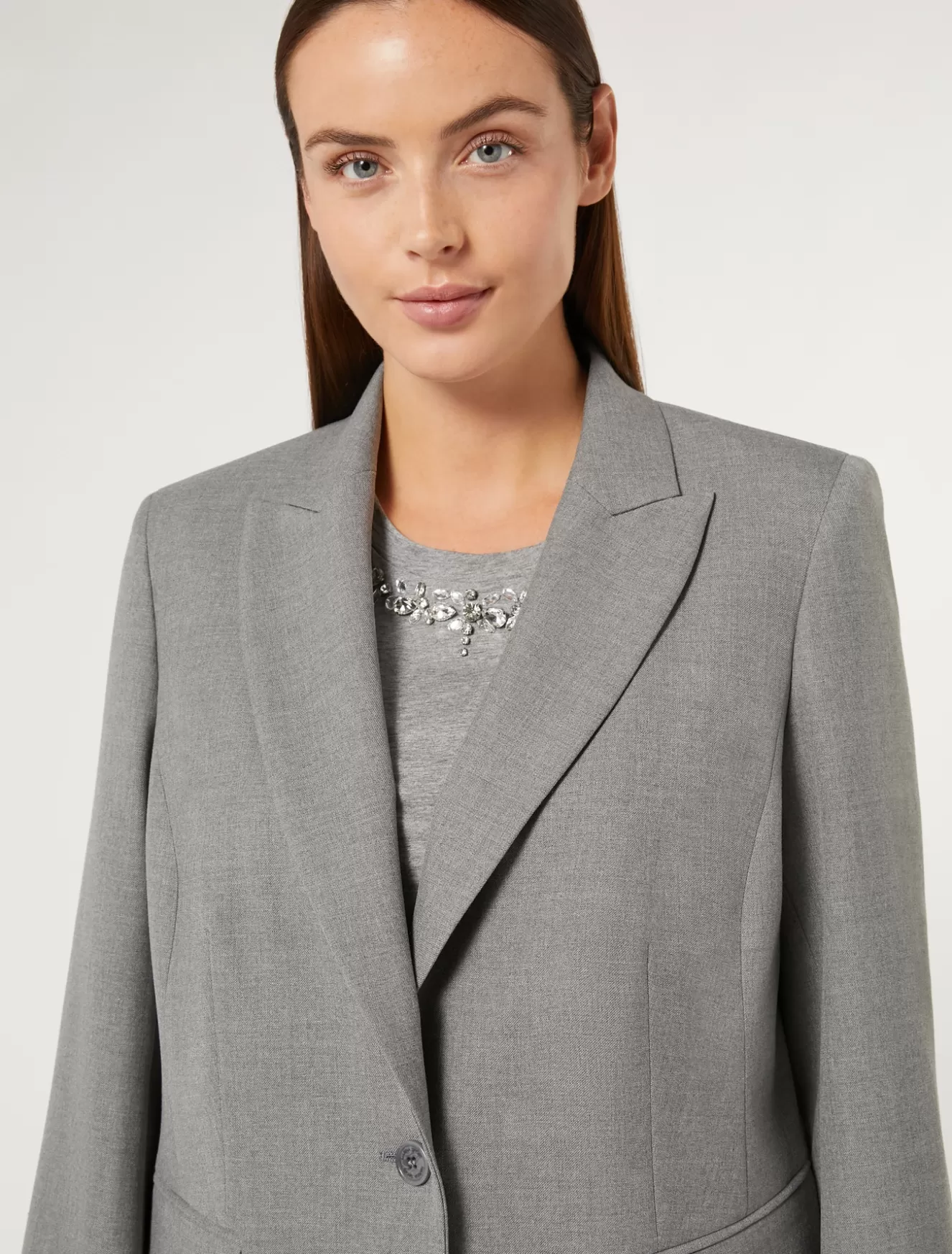 Jacken & Blazer | Jacken & Blazer<Marina Rinaldi Blazer aus Viskosemischung MITTELGRAU