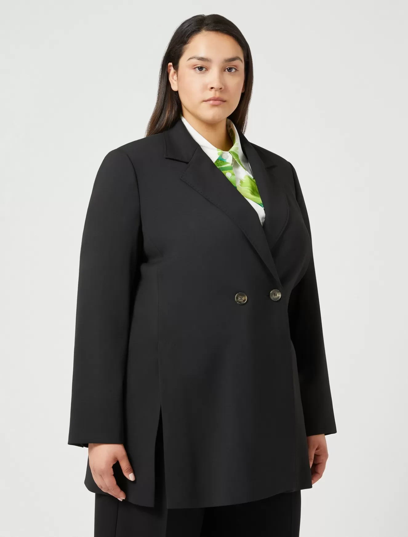 Jacken & Blazer | Jacken & Blazer<Marina Rinaldi Blazer aus Wollsatinkrepp SCHWARZ