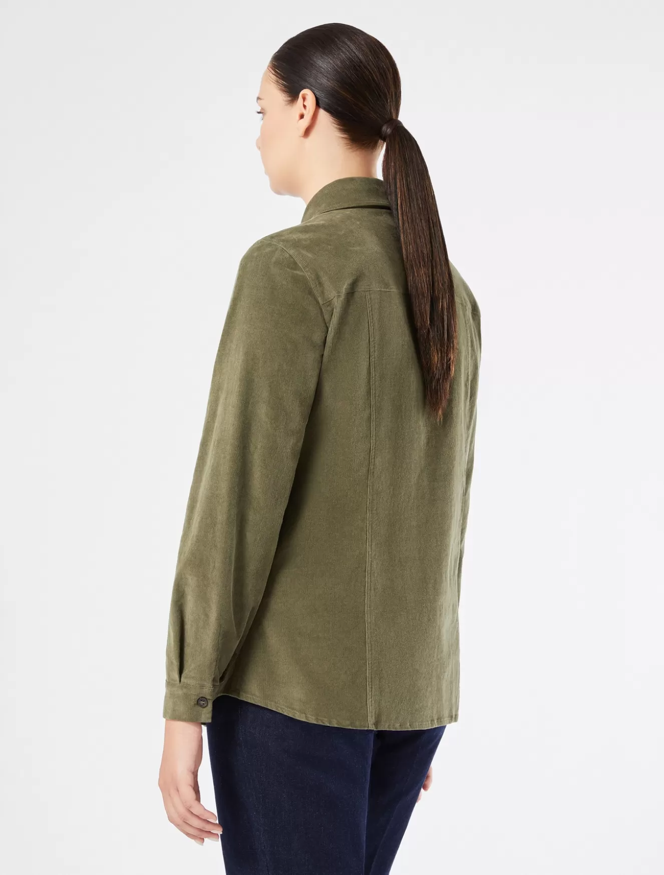 Blusen | Blusen<Marina Rinaldi Bluse aus Baumwollsamt KHAKI