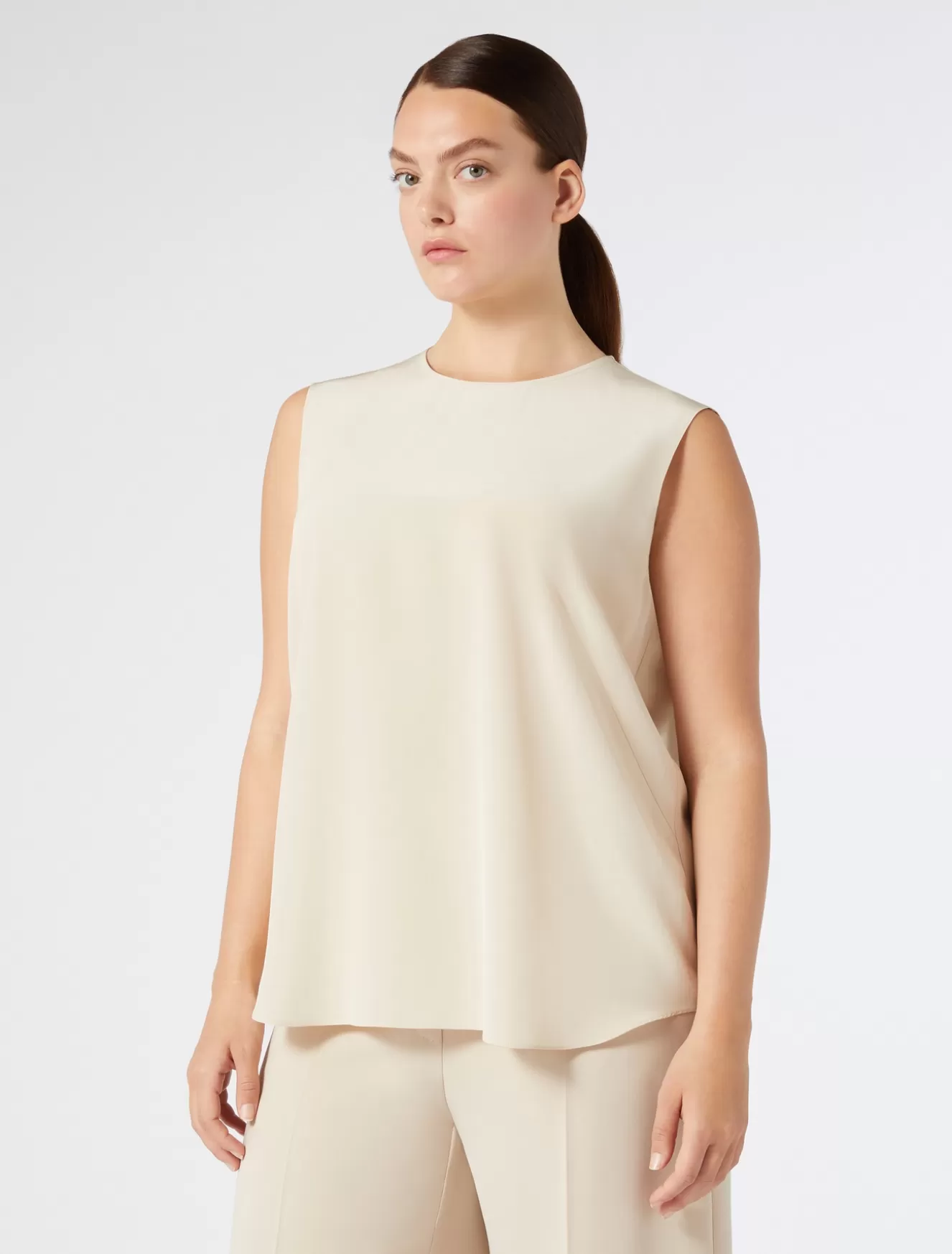 Blusen | Blusen<Marina Rinaldi Bluse aus Crêpe-de-Chine-Seide BEIGE