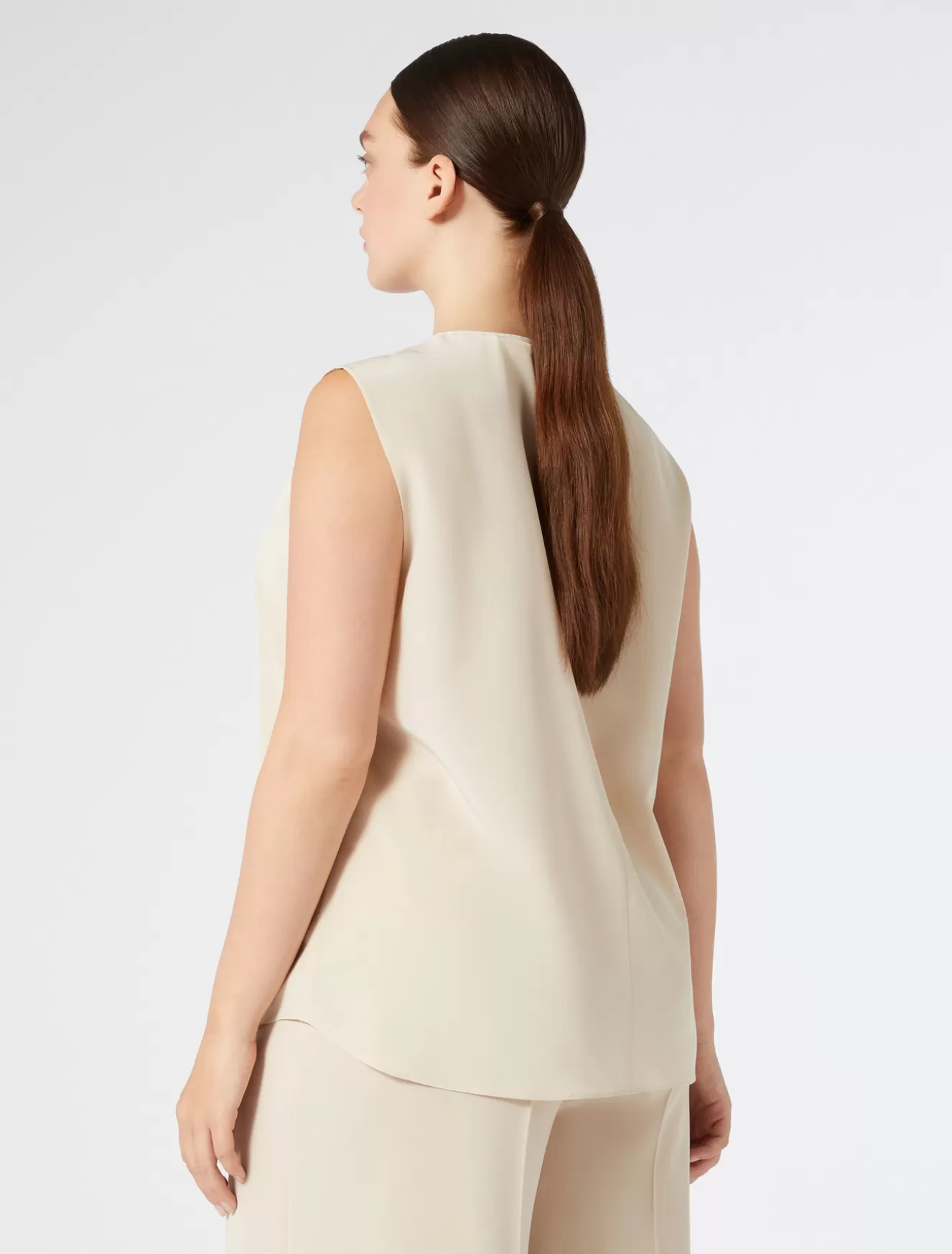 Blusen | Blusen<Marina Rinaldi Bluse aus Crêpe-de-Chine-Seide BEIGE