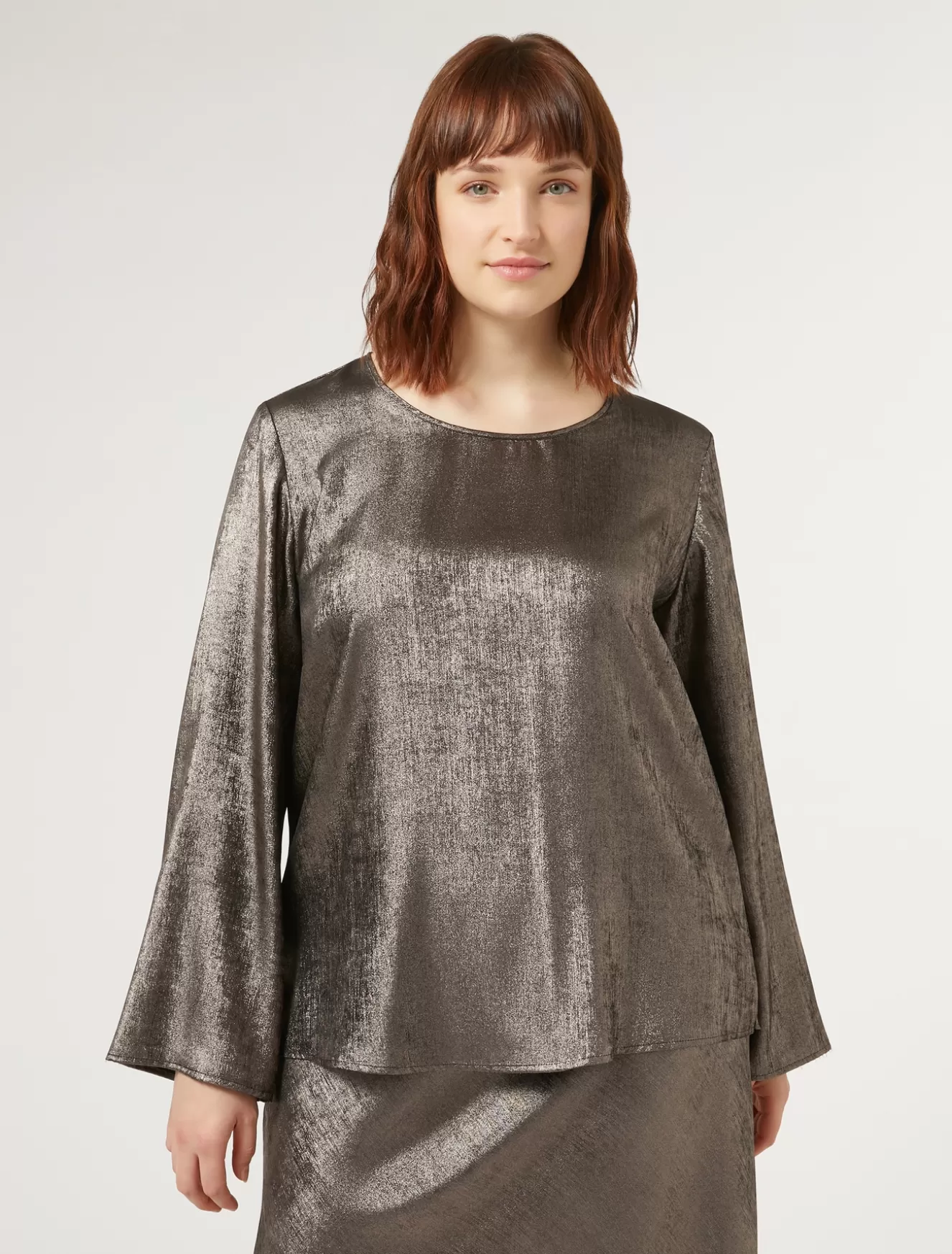 Blusen | Blusen<Marina Rinaldi Bluse aus laminiertem Chiffon BRONZE