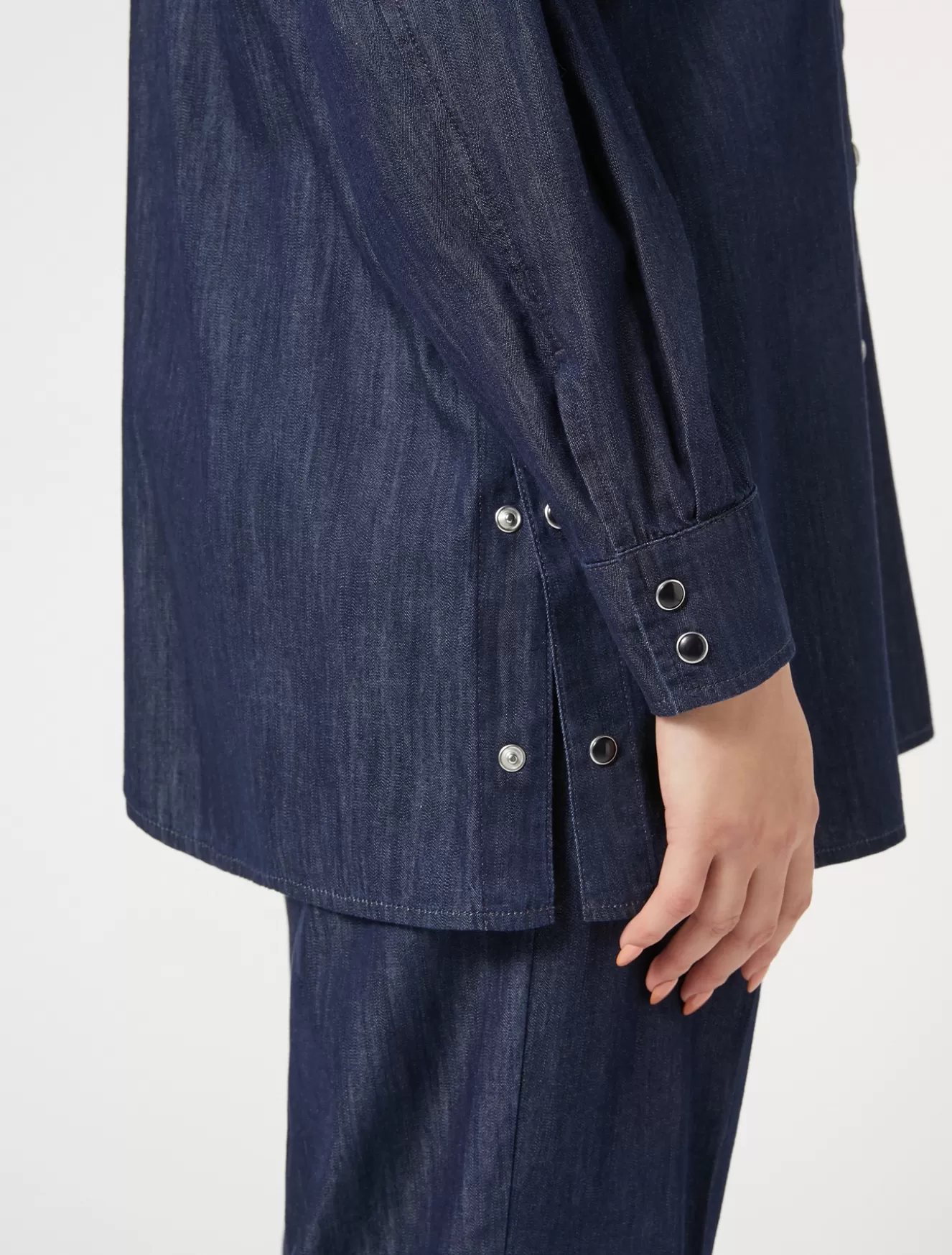 Blusen | Blusen<Marina Rinaldi Bluse aus leichtem Denim NACHTBLAU