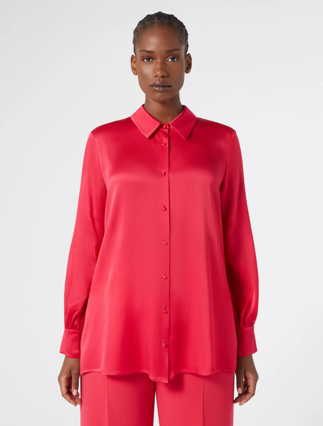 Blusen | Blusen<Marina Rinaldi Bluse aus leichtem Satin FUCHSIE