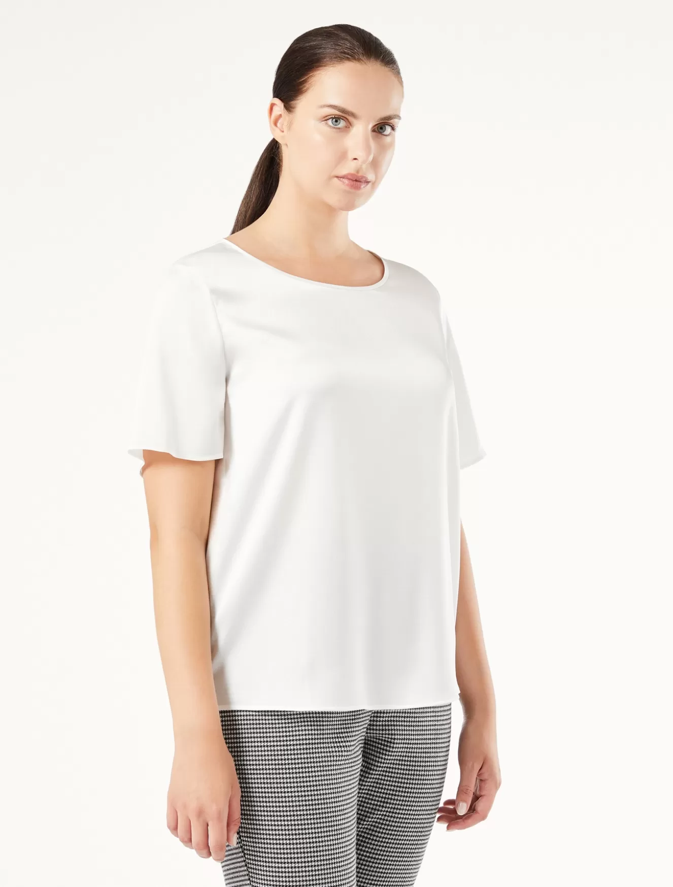 Blusen | Blusen<Marina Rinaldi Bluse aus Satin WEISS