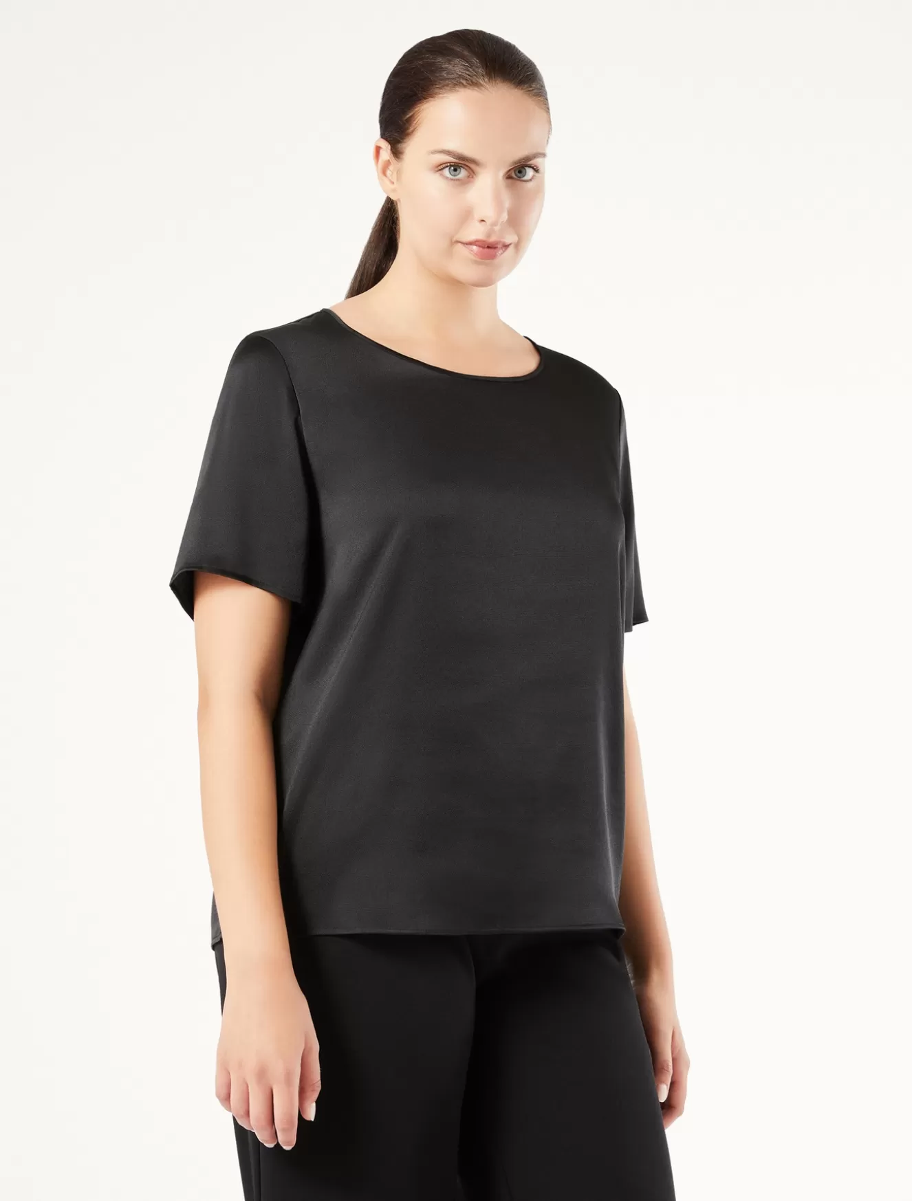 Blusen | Blusen<Marina Rinaldi Bluse aus Satin SCHWARZ