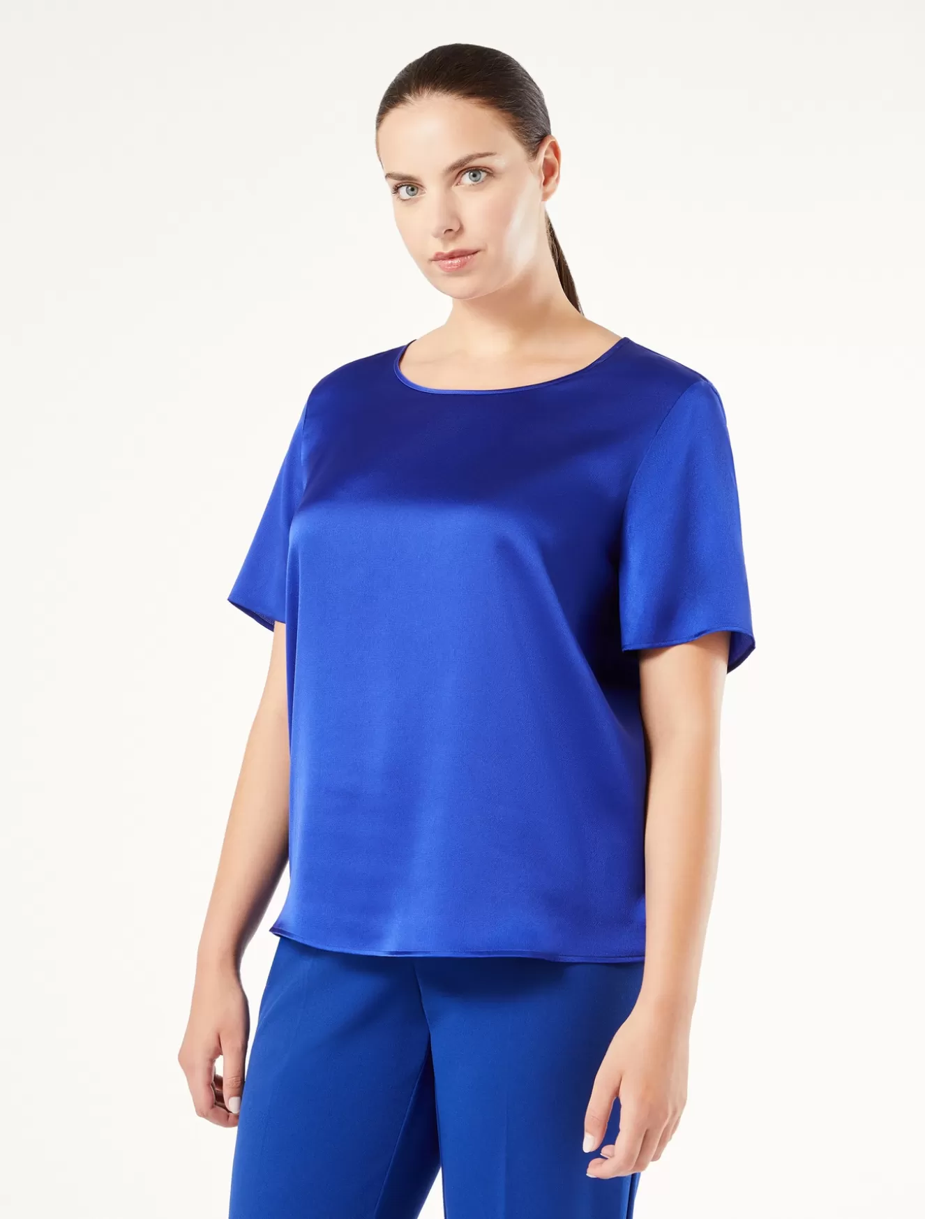 Blusen | Blusen<Marina Rinaldi Bluse aus Satin LICHTBLAU