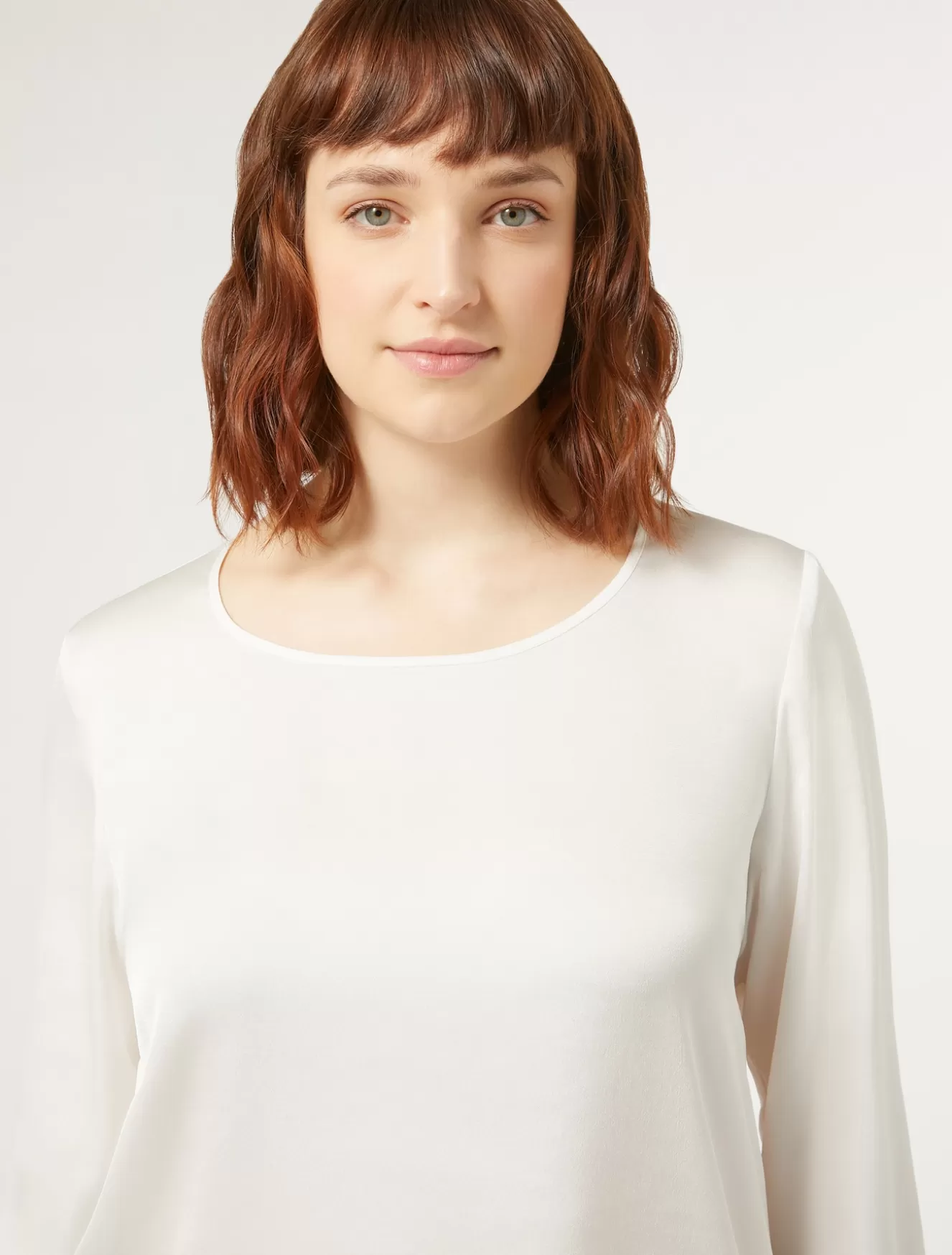 Blusen | Blusen<Marina Rinaldi Bluse aus Satin WEISS