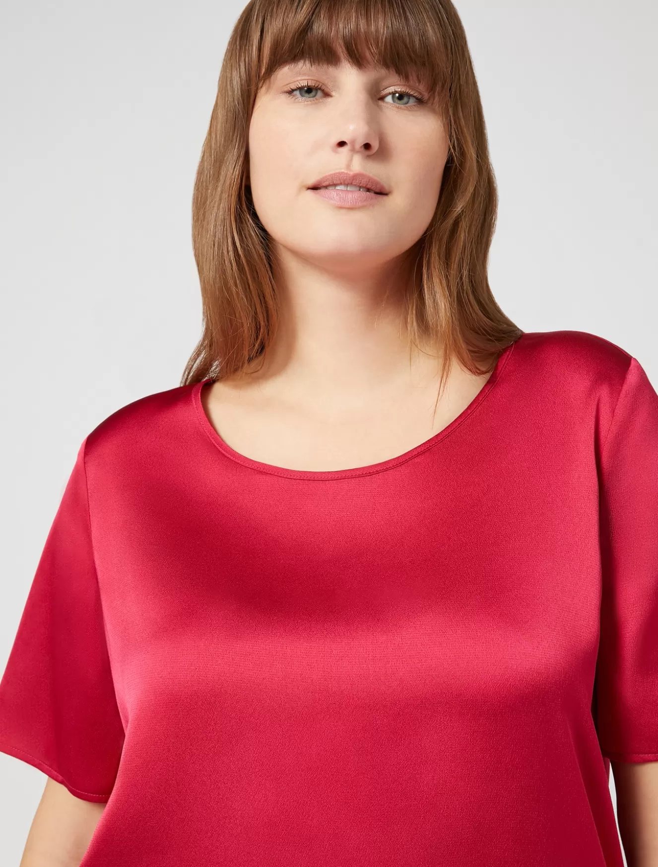 Blusen | Blusen<Marina Rinaldi Bluse aus Satin ROT