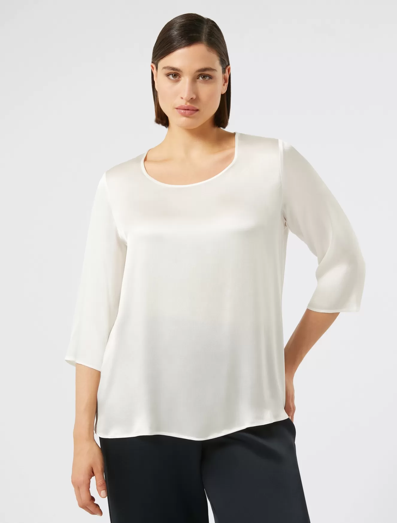 Blusen | Blusen<Marina Rinaldi Bluse aus Seiden-Mix WEISS