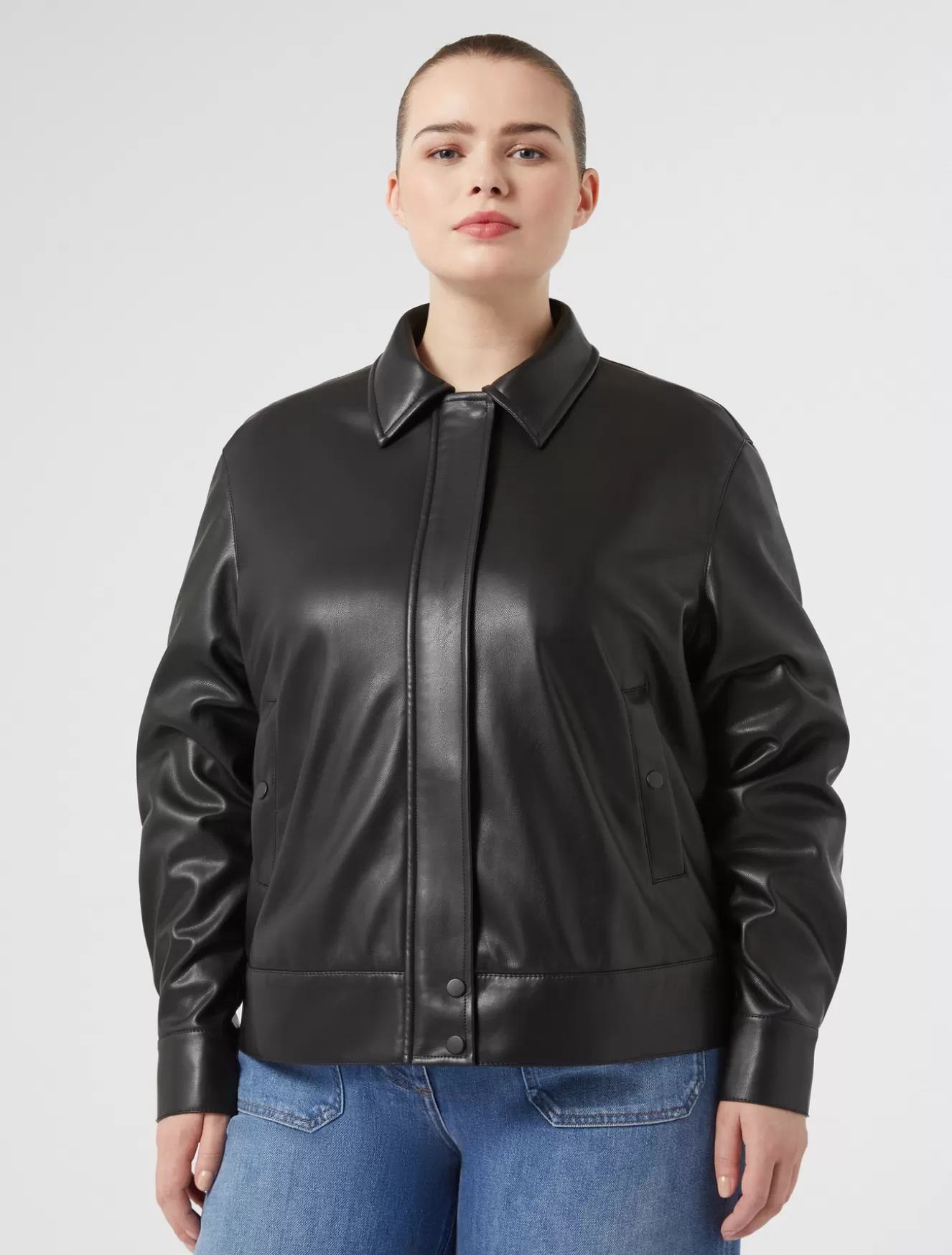 Jacken & Blazer | Jacken & Blazer<Marina Rinaldi Bomberjacke aus Jersey SCHWARZ