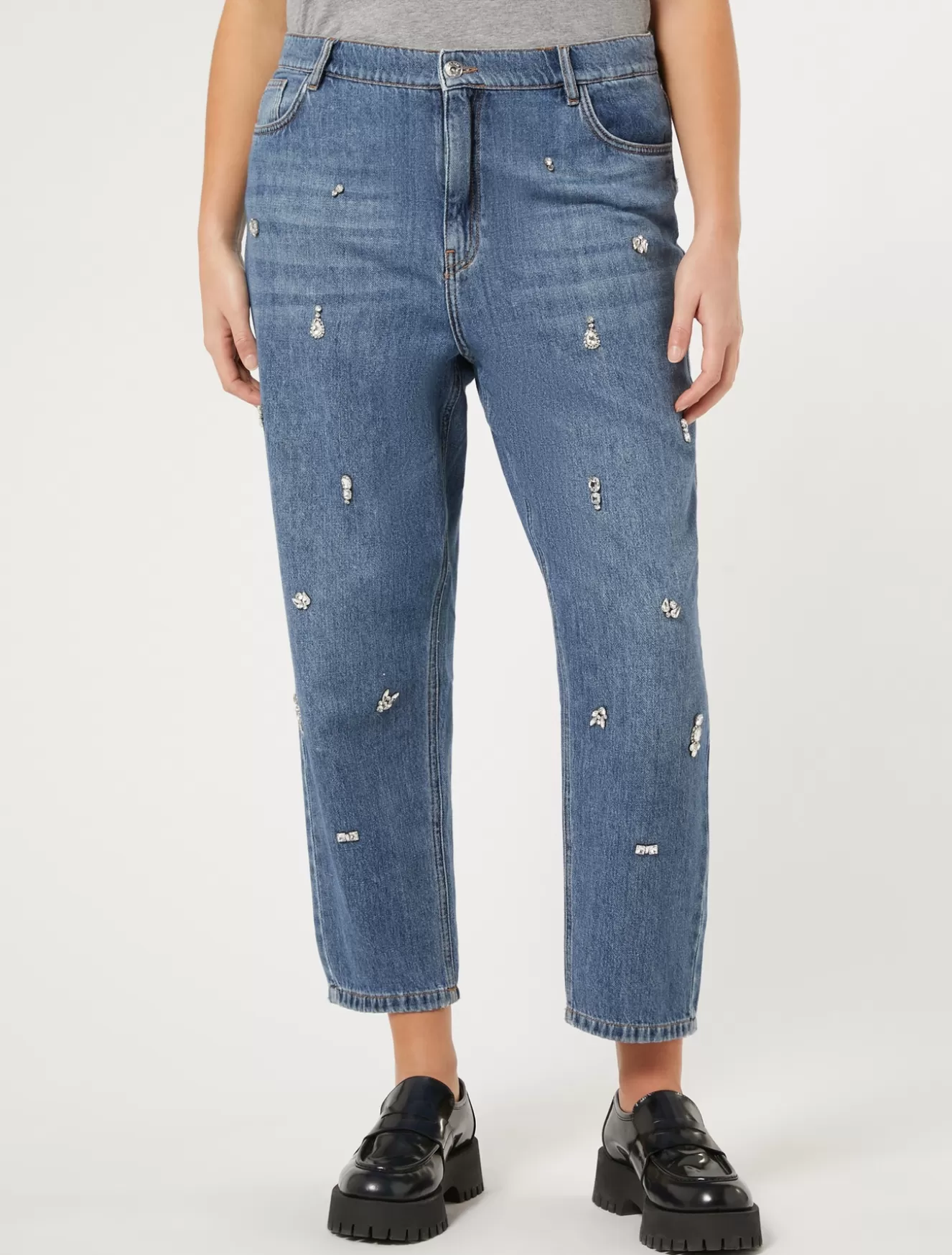 Hosen & Jeans | Hosen & Jeans<Marina Rinaldi Boyfriend-Jeans aus besticktem Denim BLAU