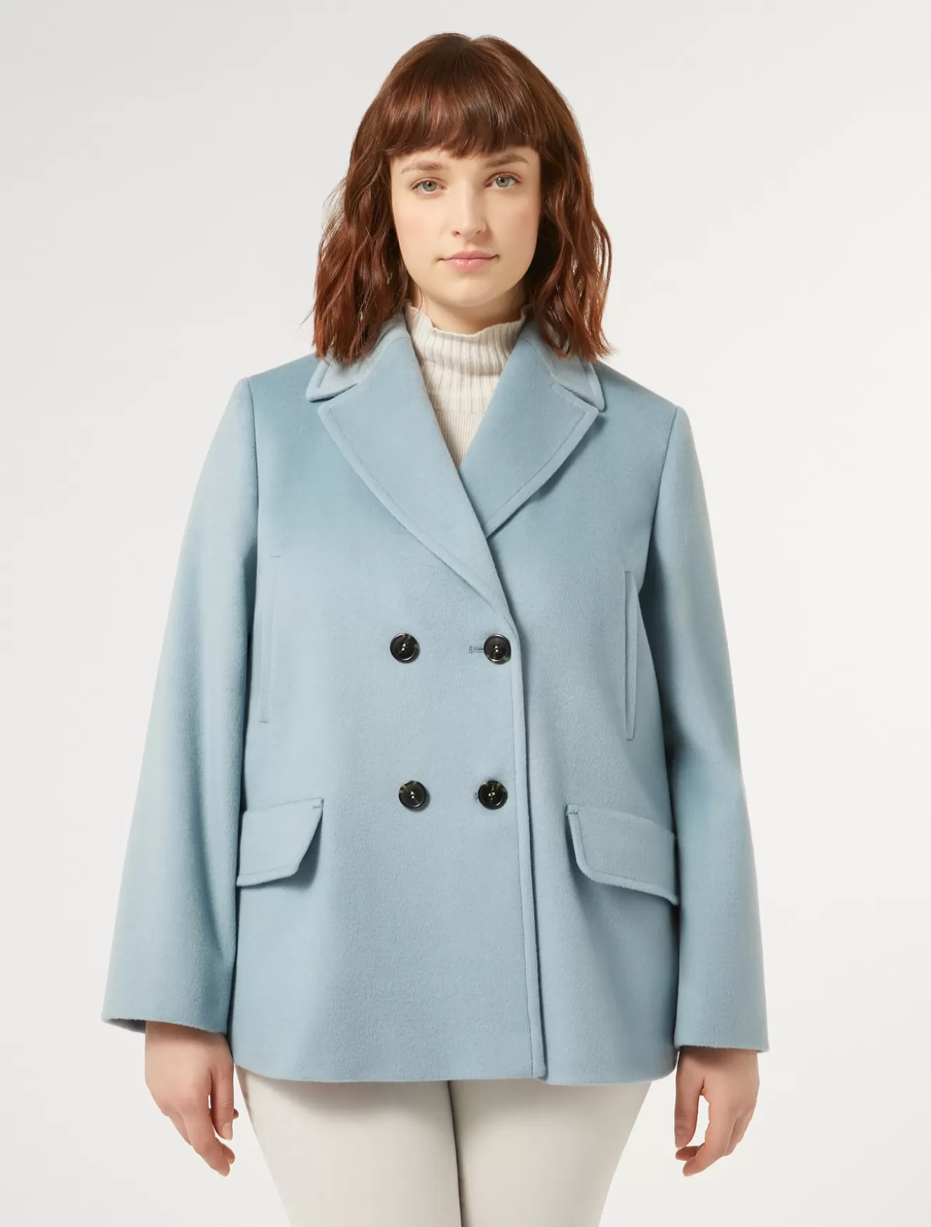 Mäntel & Trenchcoats | Mäntel & Trenchcoats<Marina Rinaldi Caban aus Wolllodenstoff HELLBLAUSCHATTIERT