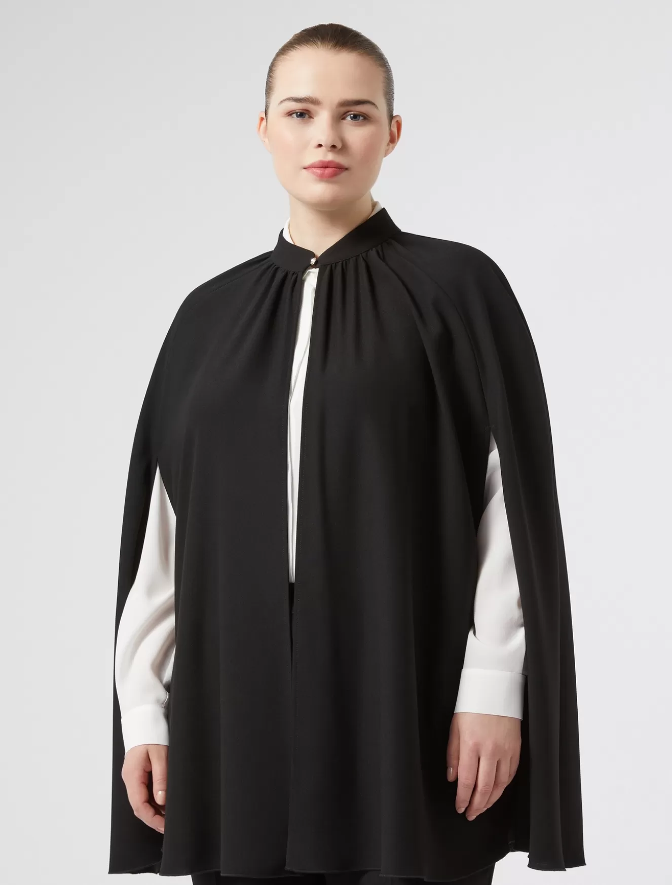 Jacken | Mäntel & Trenchcoats<Marina Rinaldi Cape aus Crêpe-Envers-Satin SCHWARZ