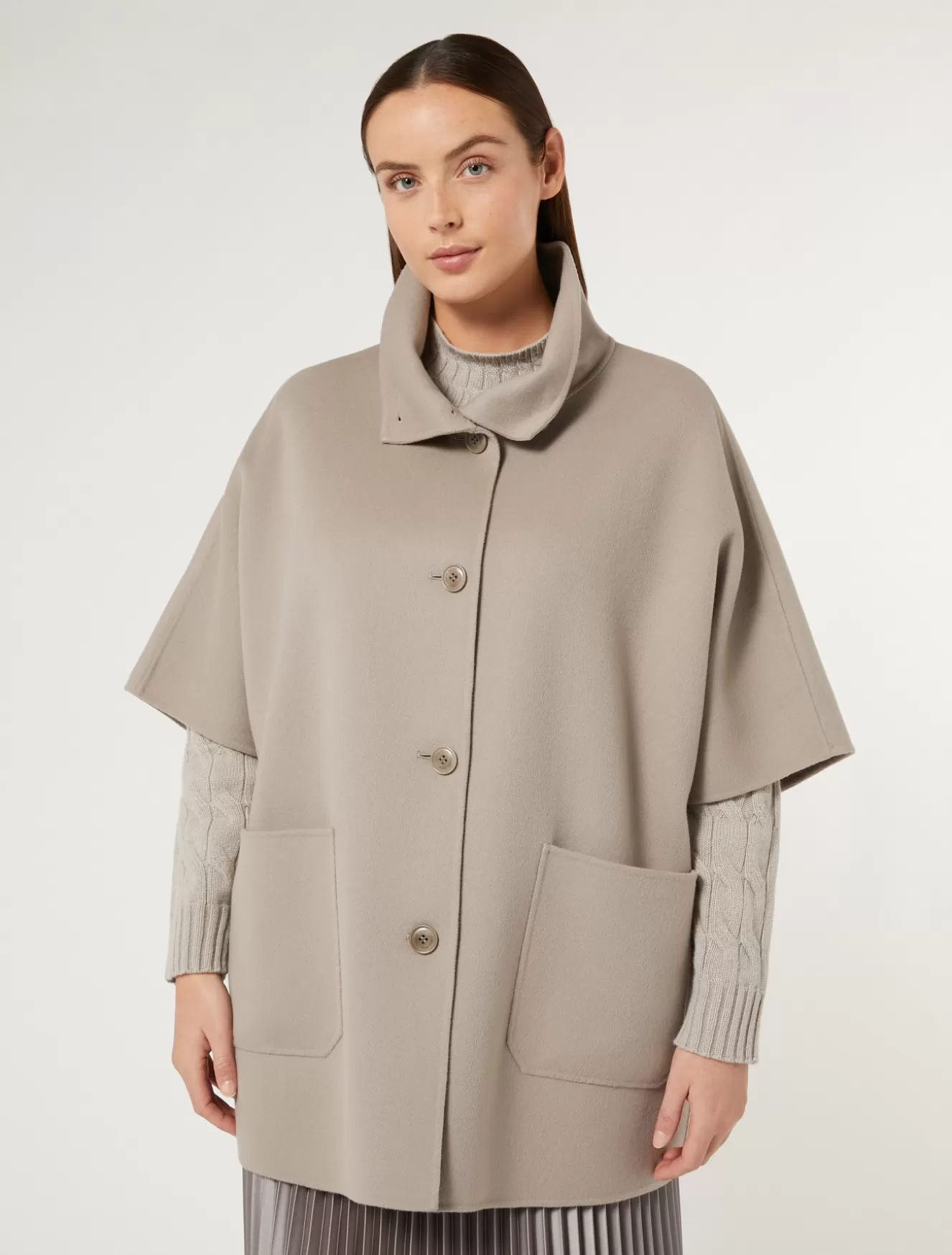 Mäntel & Trenchcoats | Mäntel & Trenchcoats<Marina Rinaldi Cape aus doppeltem Wollgemisch TAUBENGRAU