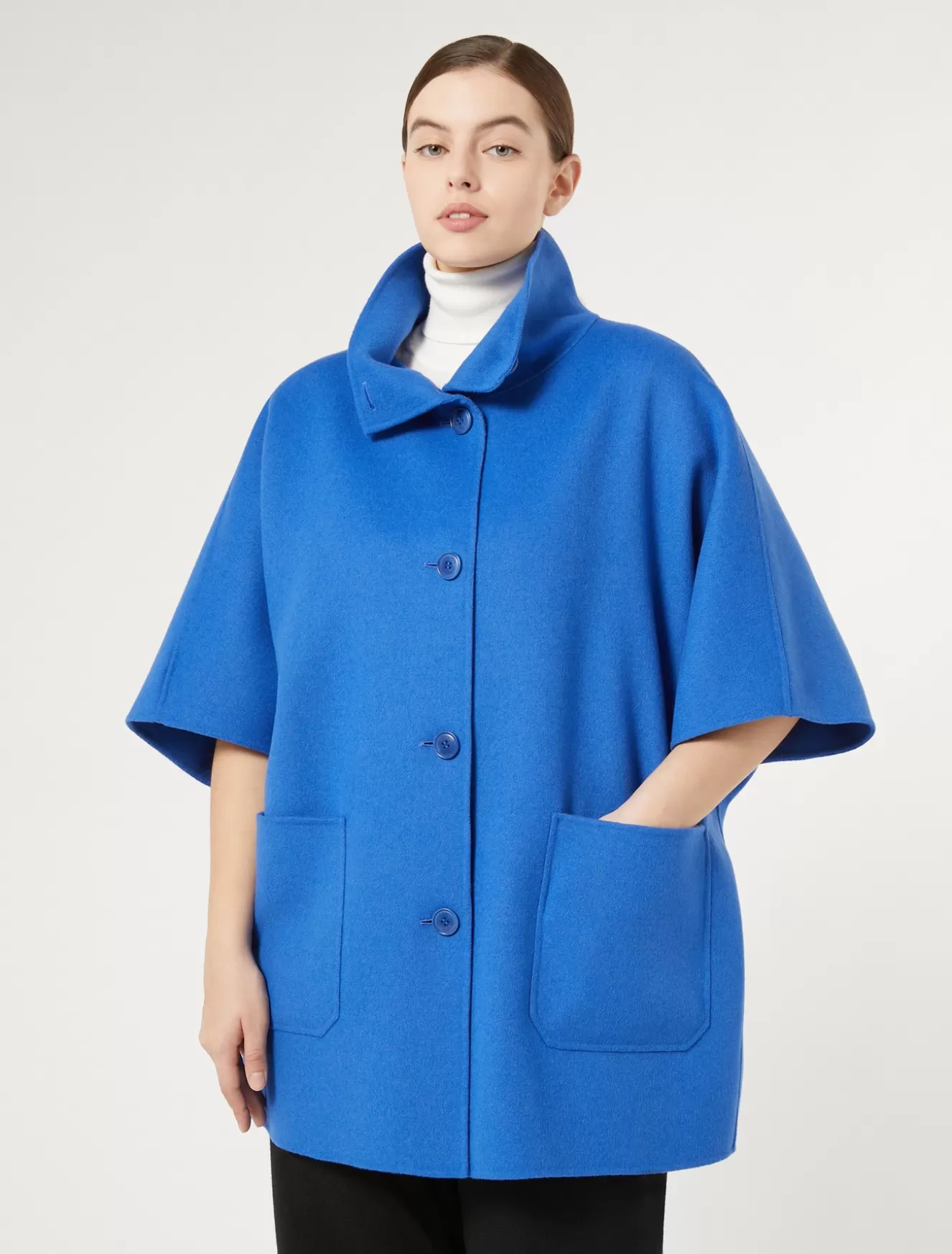 Mäntel & Trenchcoats | Mäntel & Trenchcoats<Marina Rinaldi Cape aus doppeltem Wollgemisch BLAU