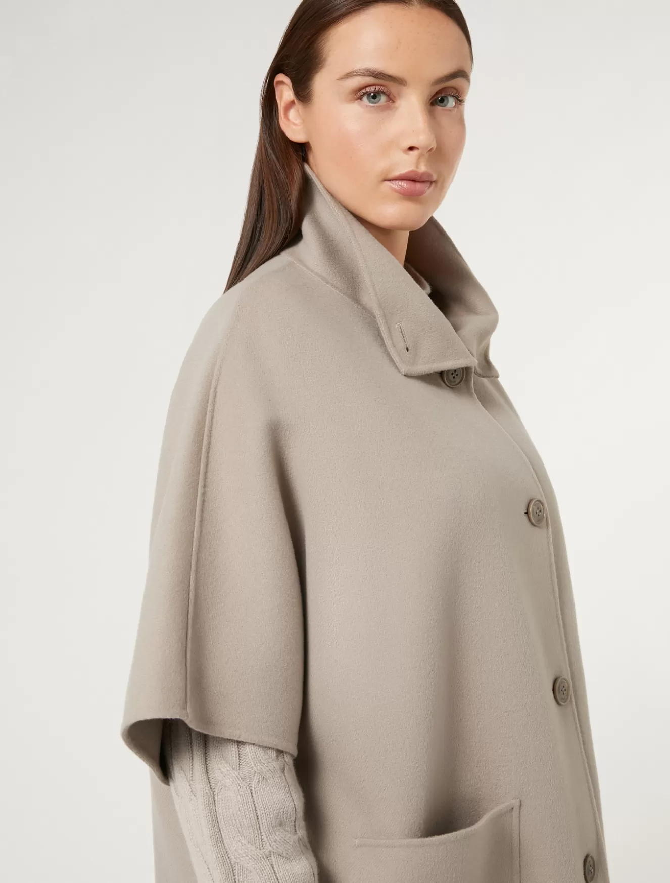 Mäntel & Trenchcoats | Mäntel & Trenchcoats<Marina Rinaldi Cape aus doppeltem Wollgemisch TAUBENGRAU