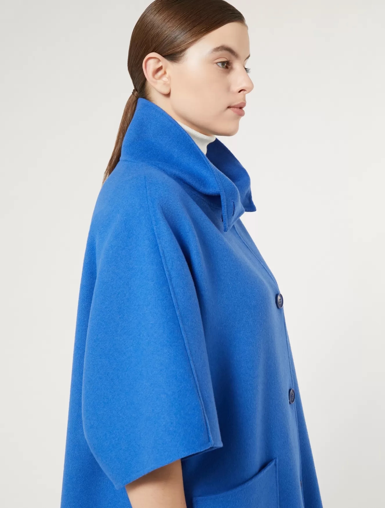 Mäntel & Trenchcoats | Mäntel & Trenchcoats<Marina Rinaldi Cape aus doppeltem Wollgemisch BLAU