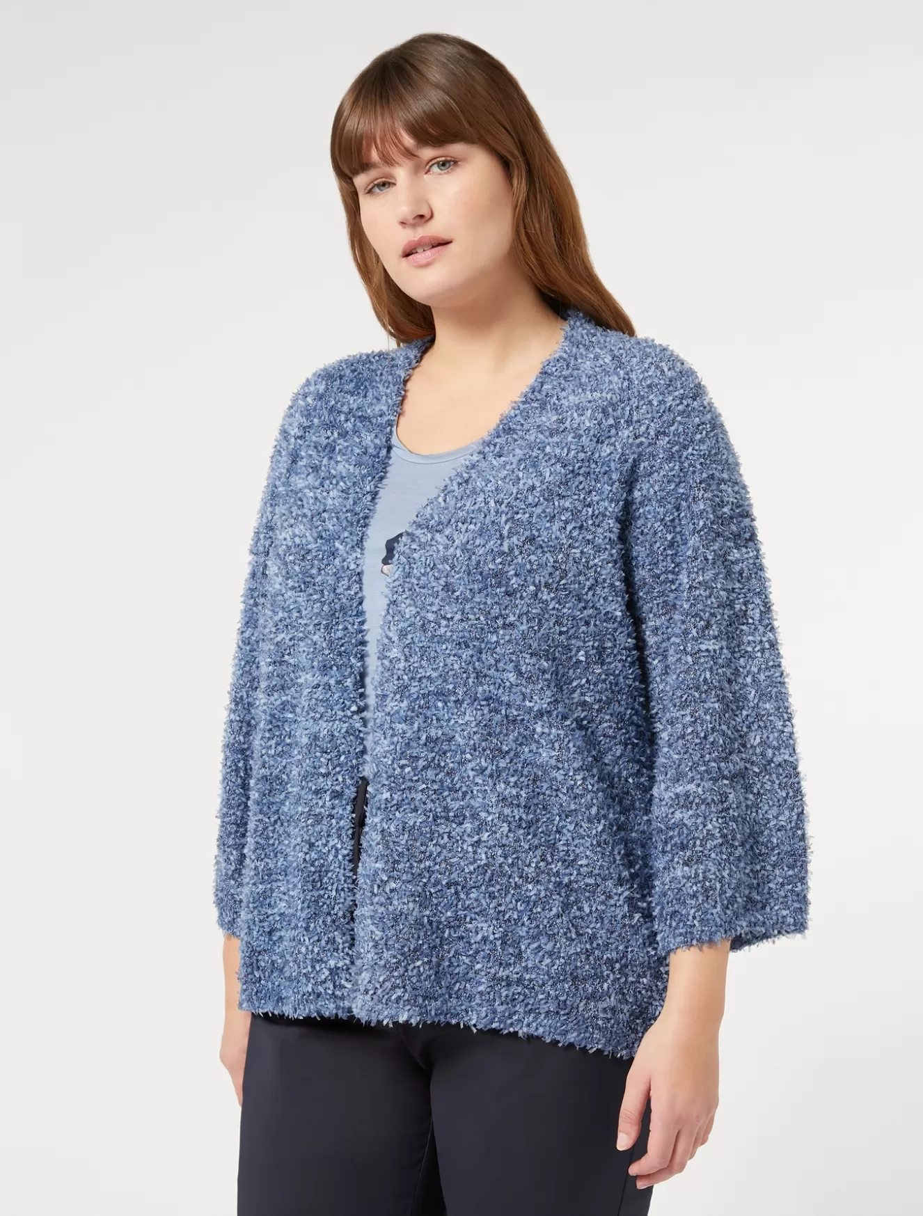 Pullover Und Strickwaren | Pullover Und Strickwaren<Marina Rinaldi Cardigan aus Lurex AZURBLAU