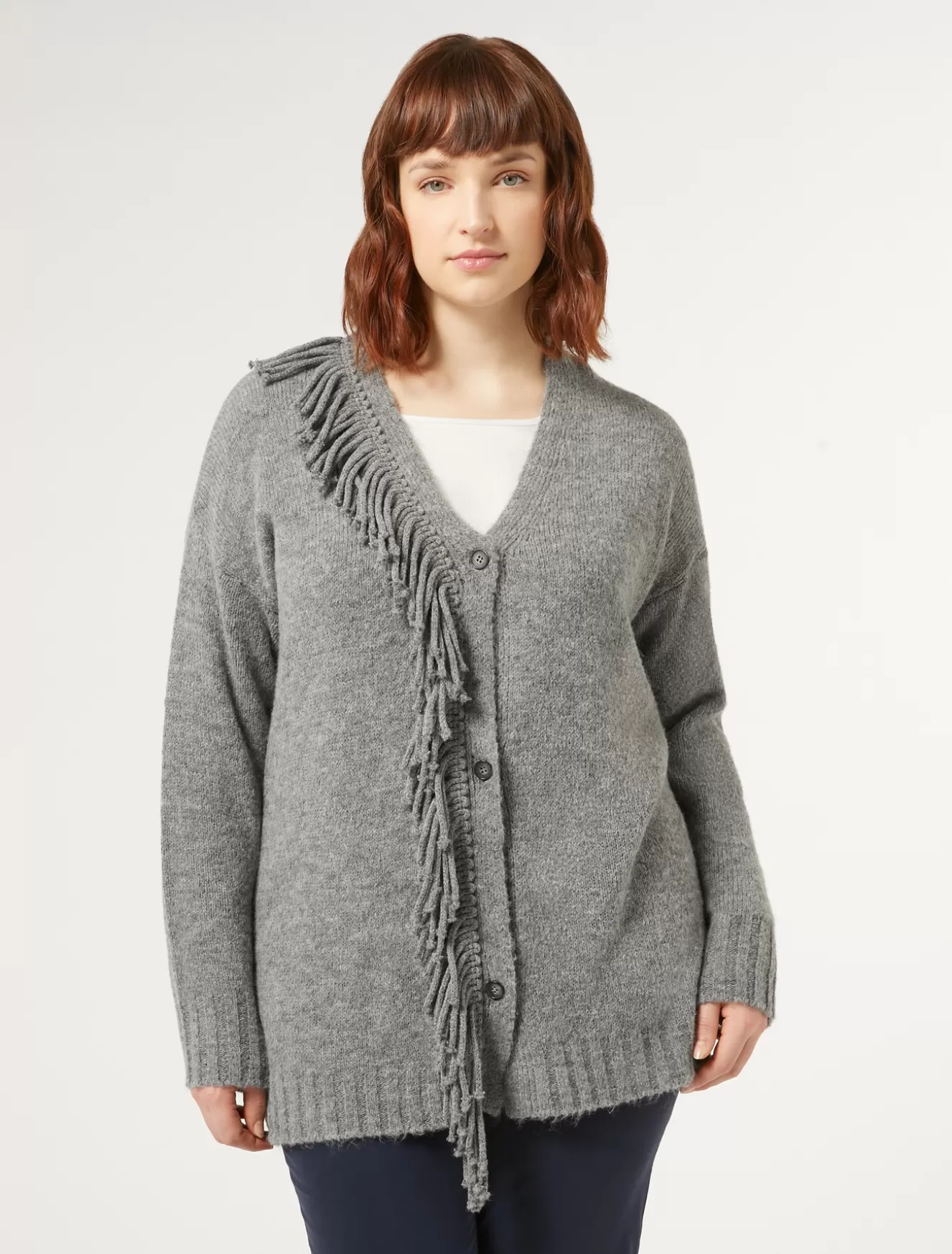 Pullover Und Strickwaren | Pullover Und Strickwaren<Marina Rinaldi Cardigan aus Wollgemisch MITTELGRAU