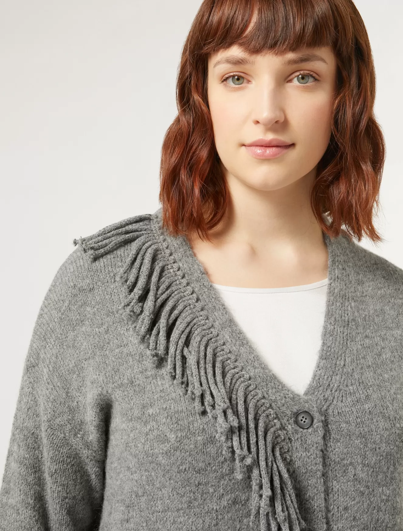 Pullover Und Strickwaren | Pullover Und Strickwaren<Marina Rinaldi Cardigan aus Wollgemisch MITTELGRAU