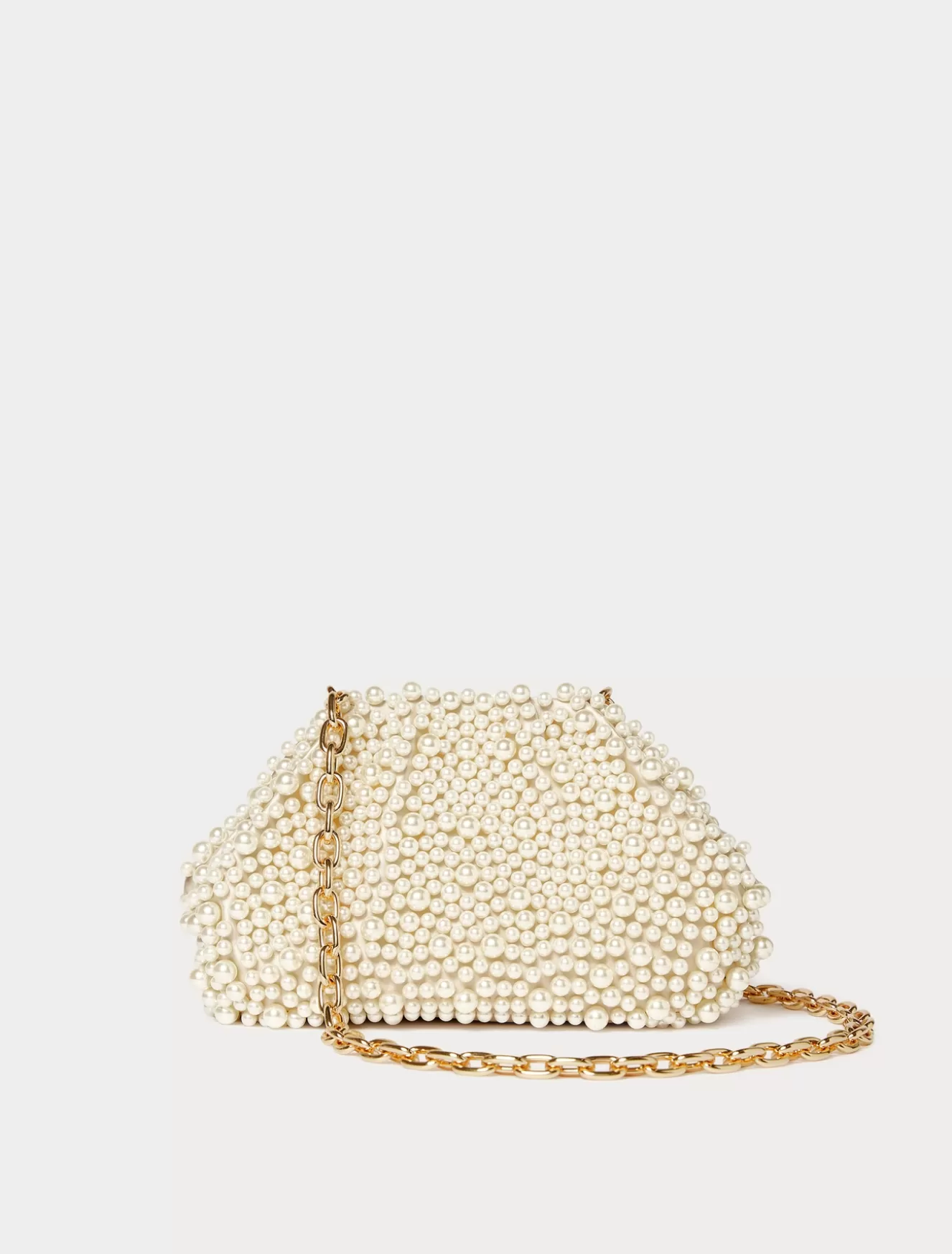 Accessoires | Accessoires<Marina Rinaldi Clutch aus Satin mit Perlen BEIGE