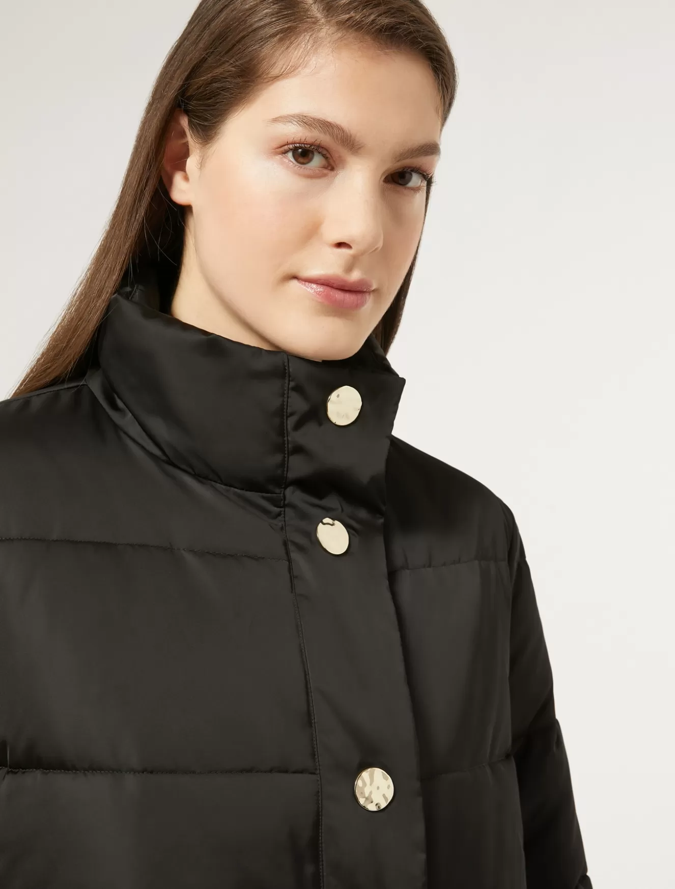 Daunenjacken | Daunenjacken<Marina Rinaldi Daunenjacke aus wasserabweisendem Satin SCHWARZ