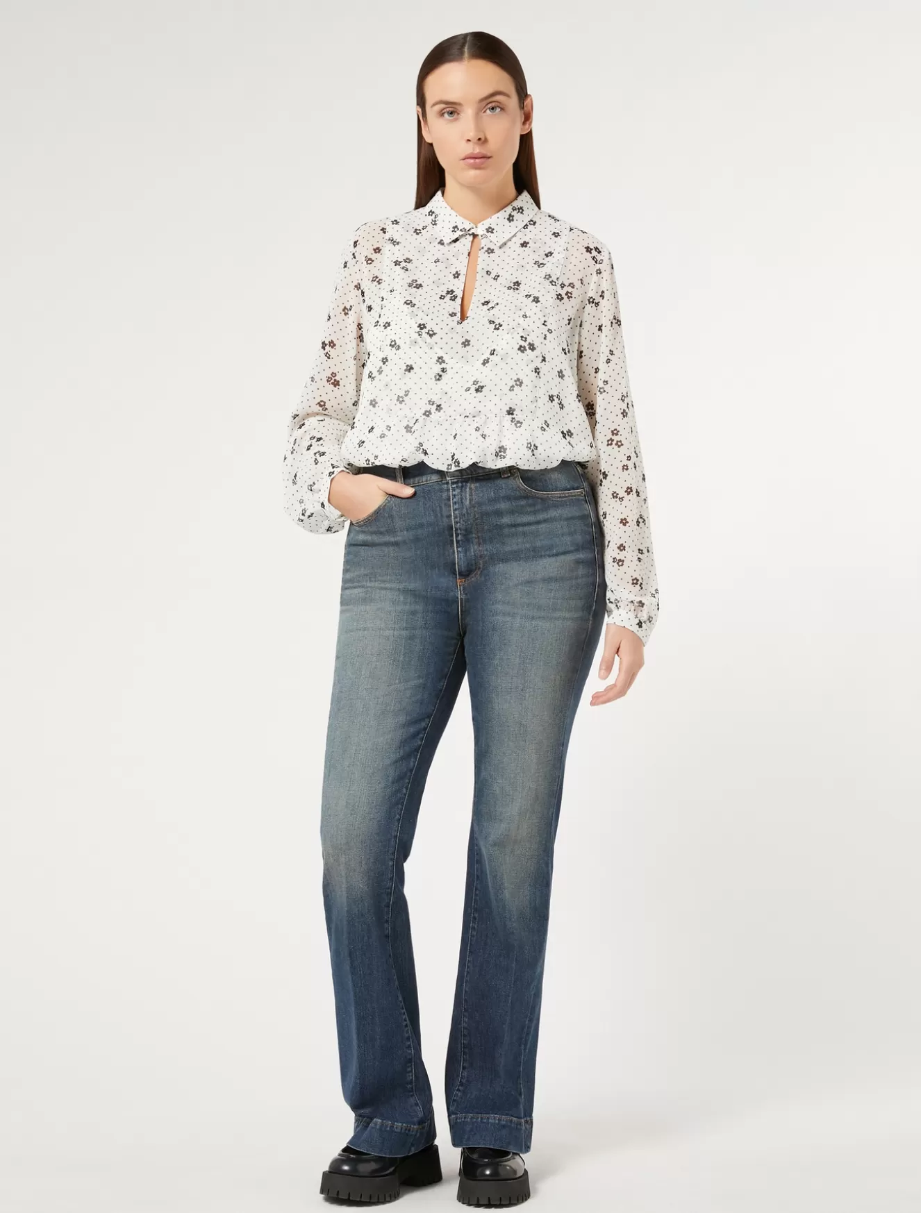 Hosen & Jeans | Hosen & Jeans<Marina Rinaldi Flare-Jeans aus Stretch-Denim BLAU