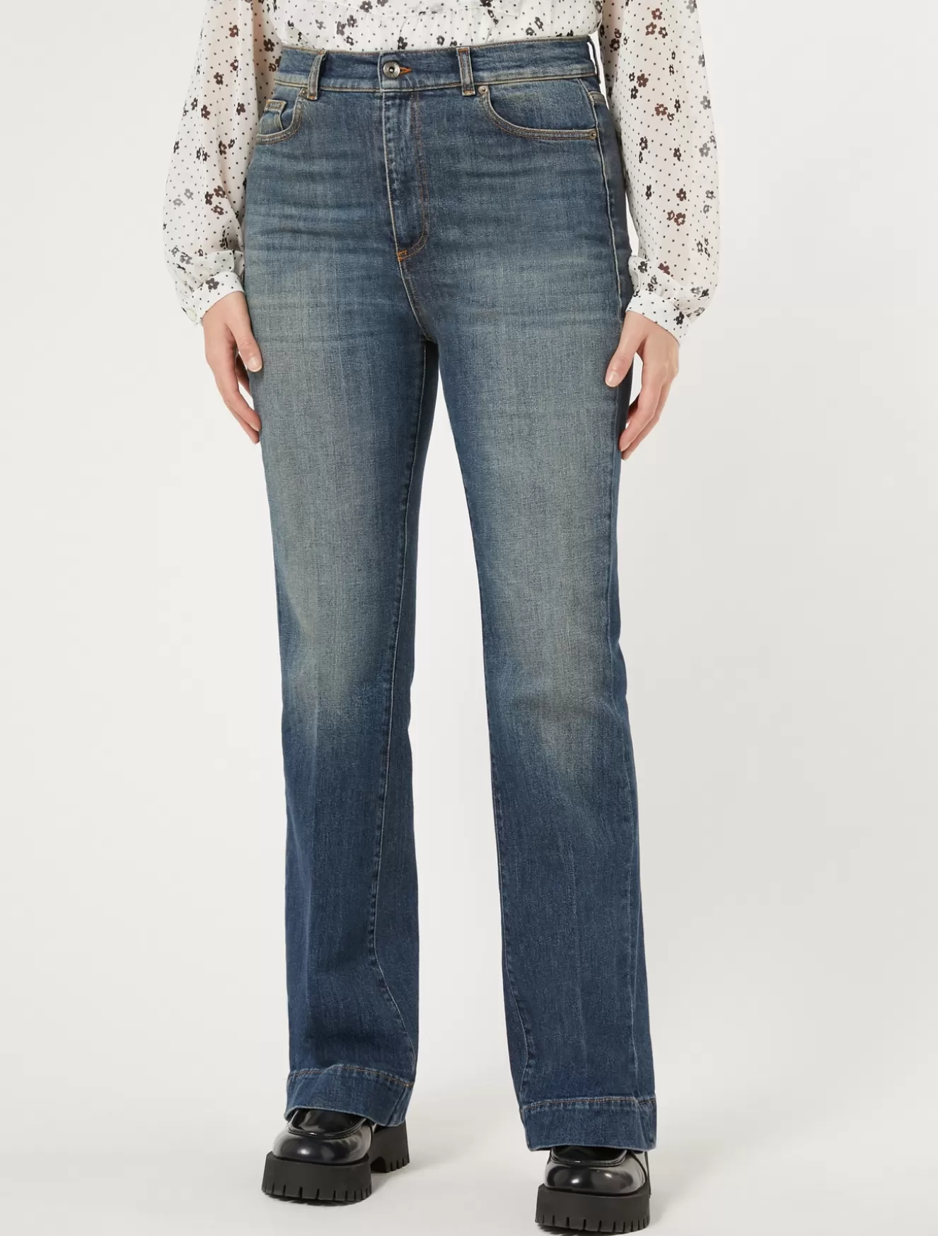 Hosen & Jeans | Hosen & Jeans<Marina Rinaldi Flare-Jeans aus Stretch-Denim BLAU