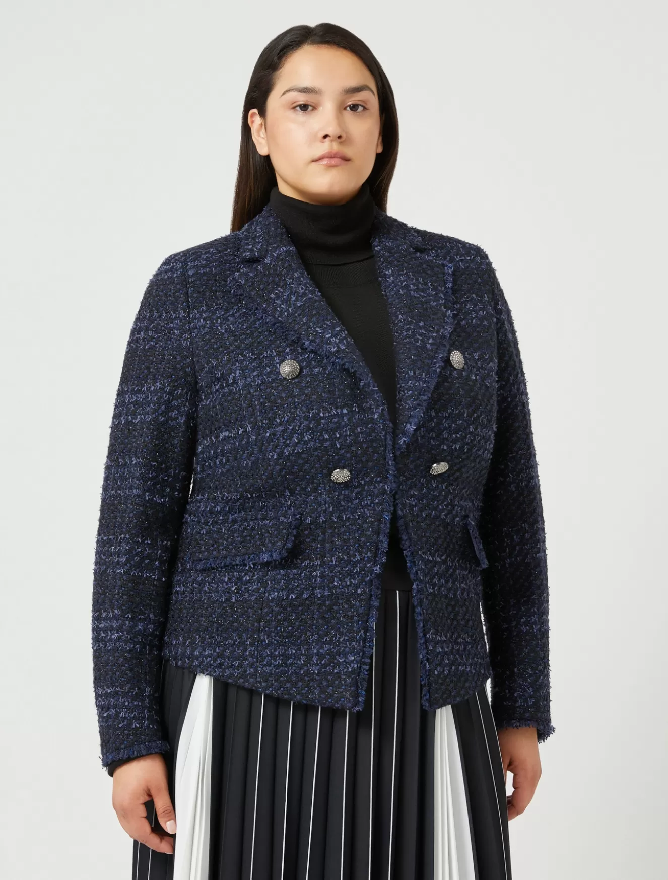 Jacken | Jacken & Blazer<Marina Rinaldi Garngefärbter Blazer mit Muster NACHTBLAU