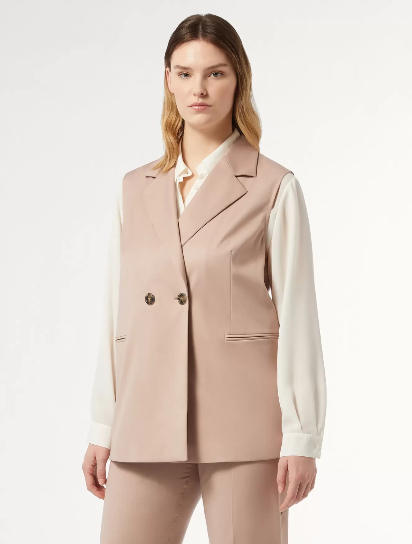 Jacken & Blazer | Jacken & Blazer<Marina Rinaldi Gilet aus Twill MAUVE