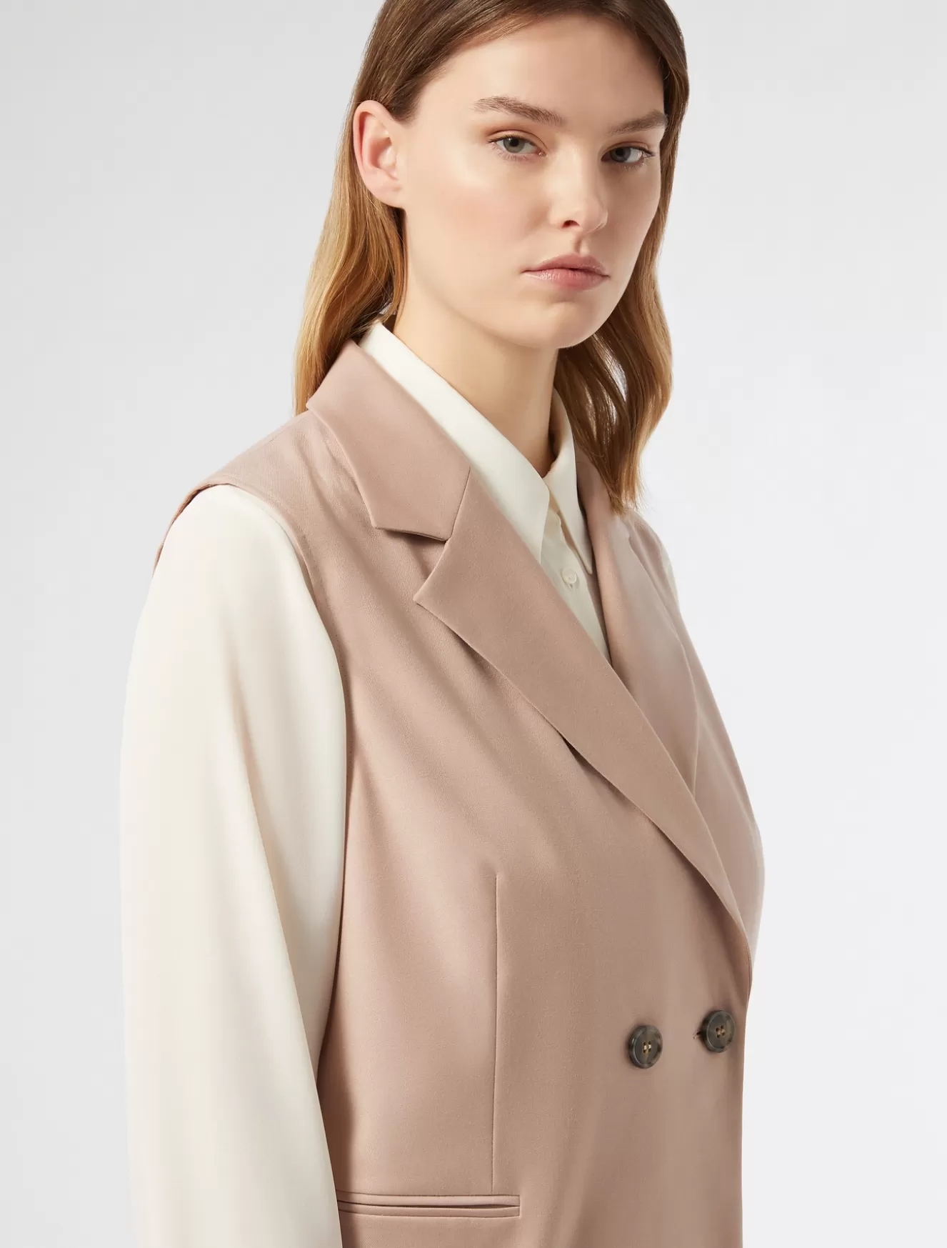 Jacken & Blazer | Jacken & Blazer<Marina Rinaldi Gilet aus Twill MAUVE