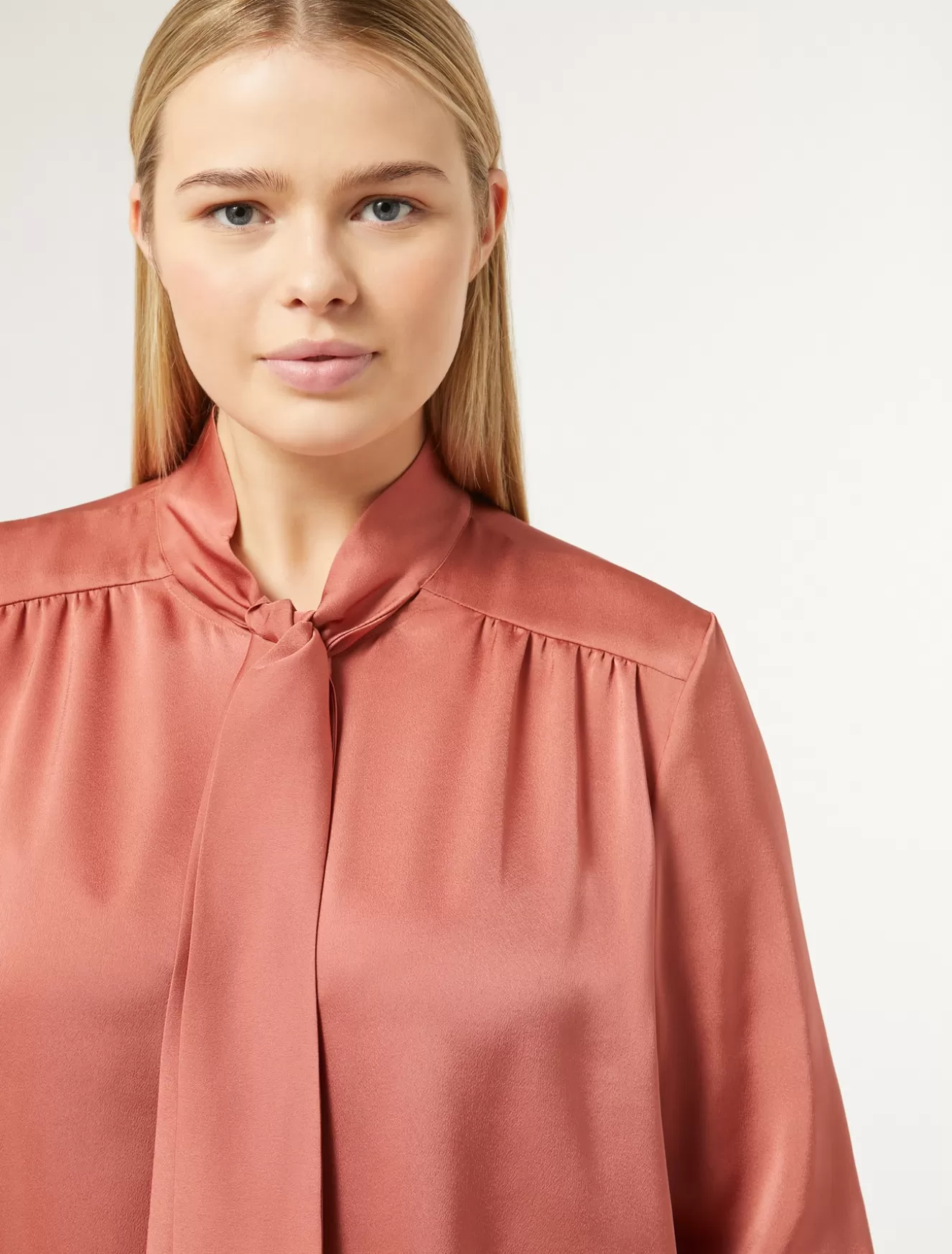 Blusen | Blusen<Marina Rinaldi Hemdbluse aus Satin TERRAKOTTA