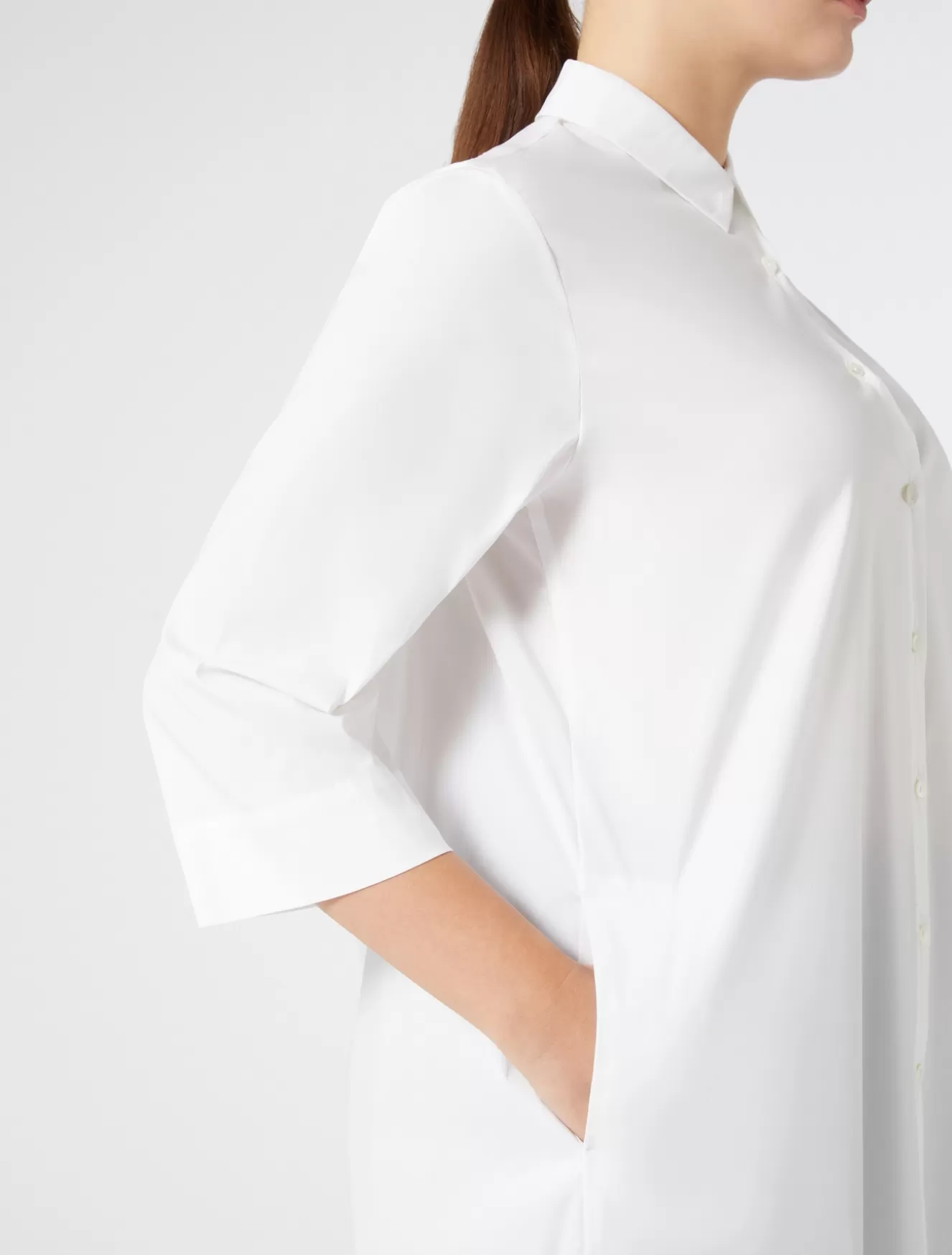 Blusen | Blusen<Marina Rinaldi Hemdbluse aus Stretch-Popeline WEISS