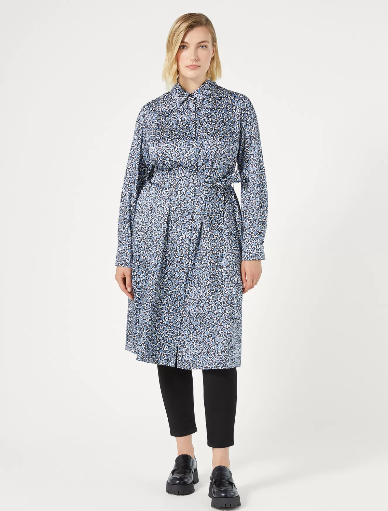 Kleider | Kleider<Marina Rinaldi Hemdblusenkleid aus Twill AZURBLAU